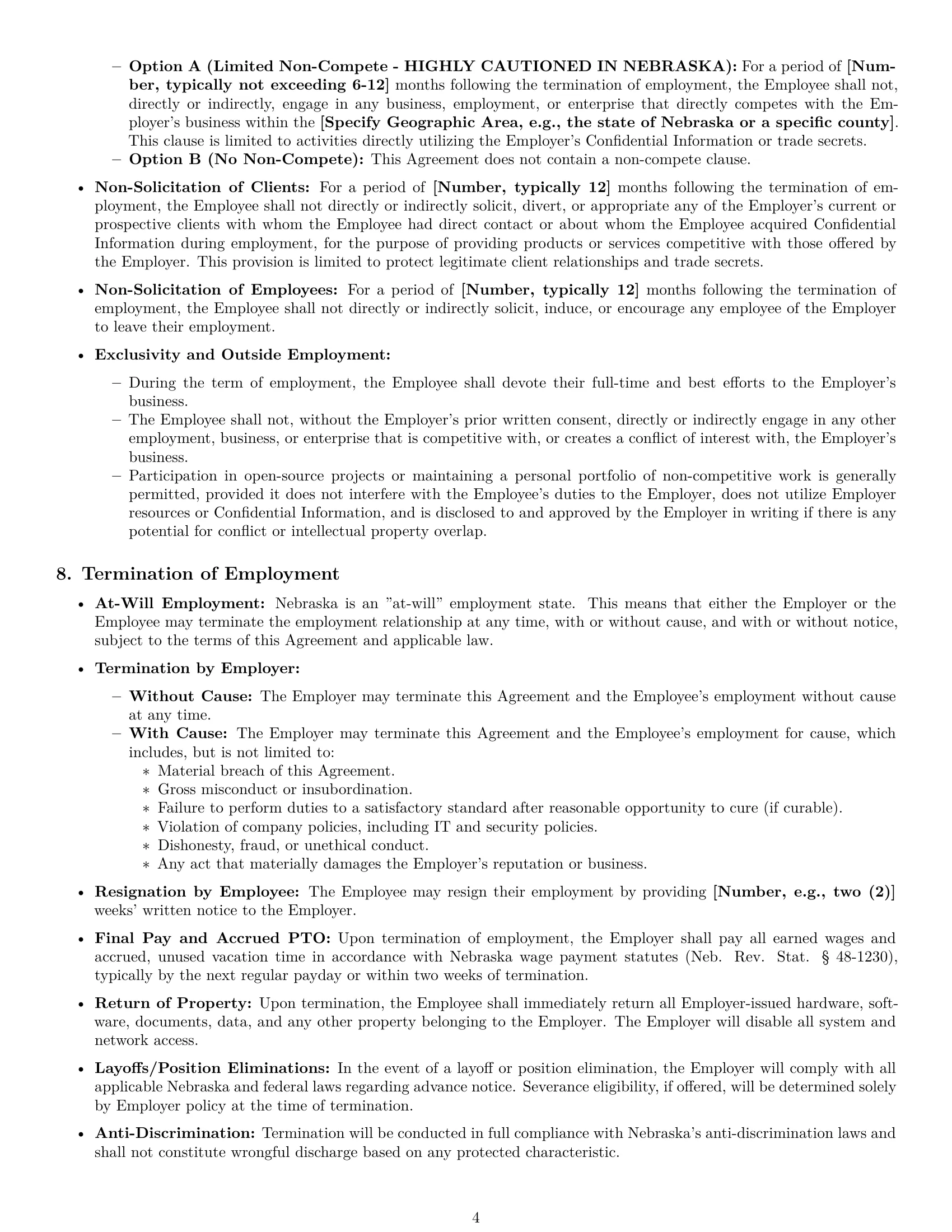 Preview page 4 of Pro Nebraska software developer employment contract template