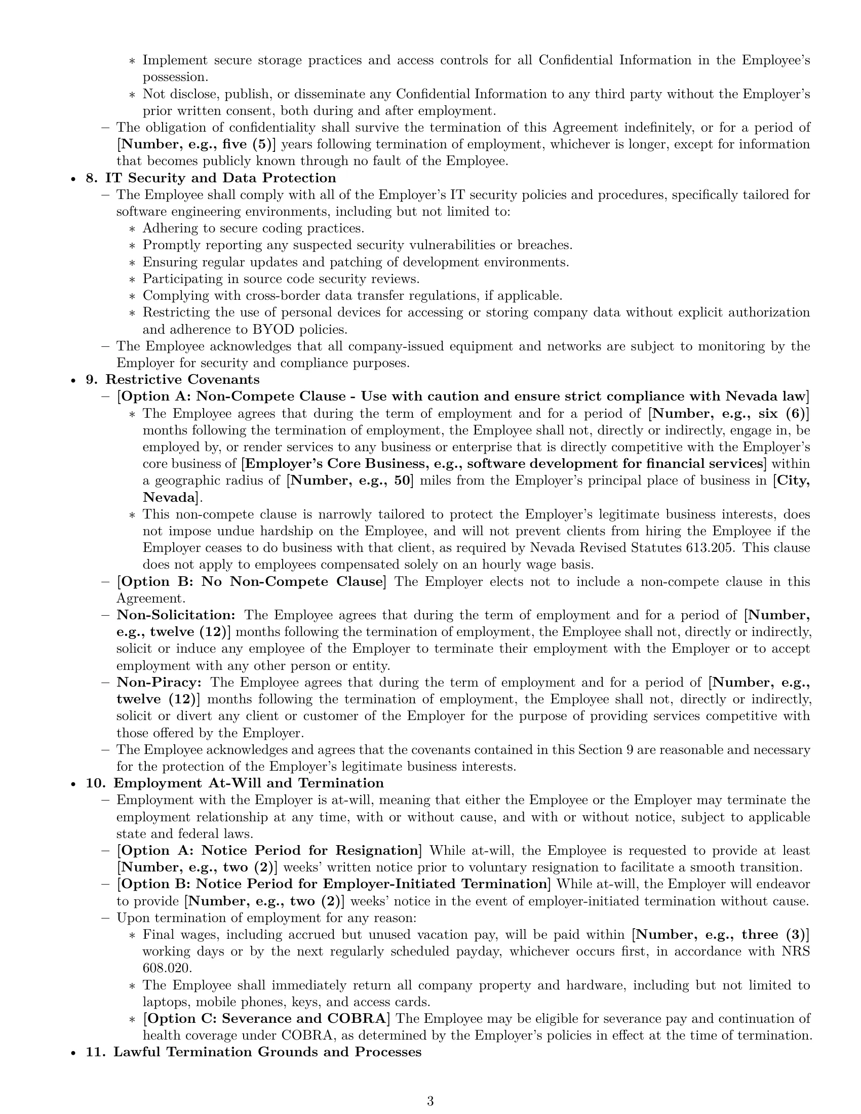 Preview page 3 of Pro Nevada software developer employment contract template