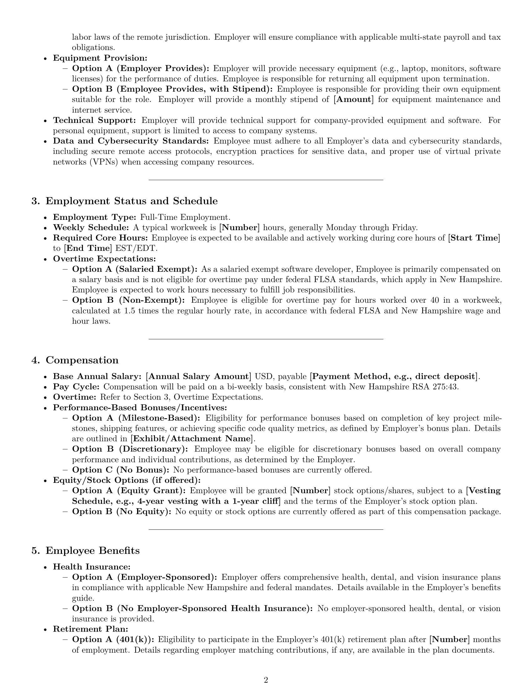 Preview page 2 of Pro New Hampshire software developer employment contract template