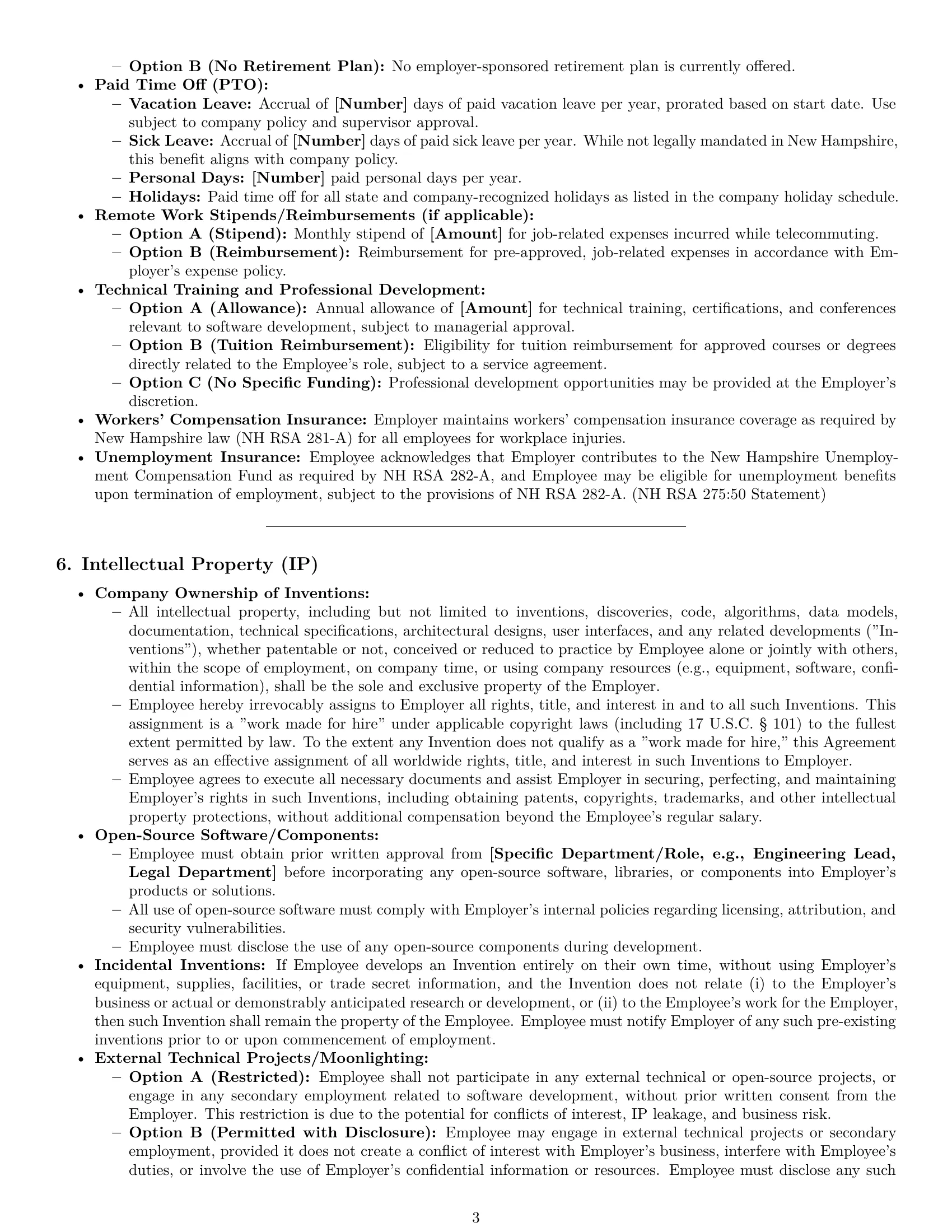 Preview page 3 of Pro New Hampshire software developer employment contract template