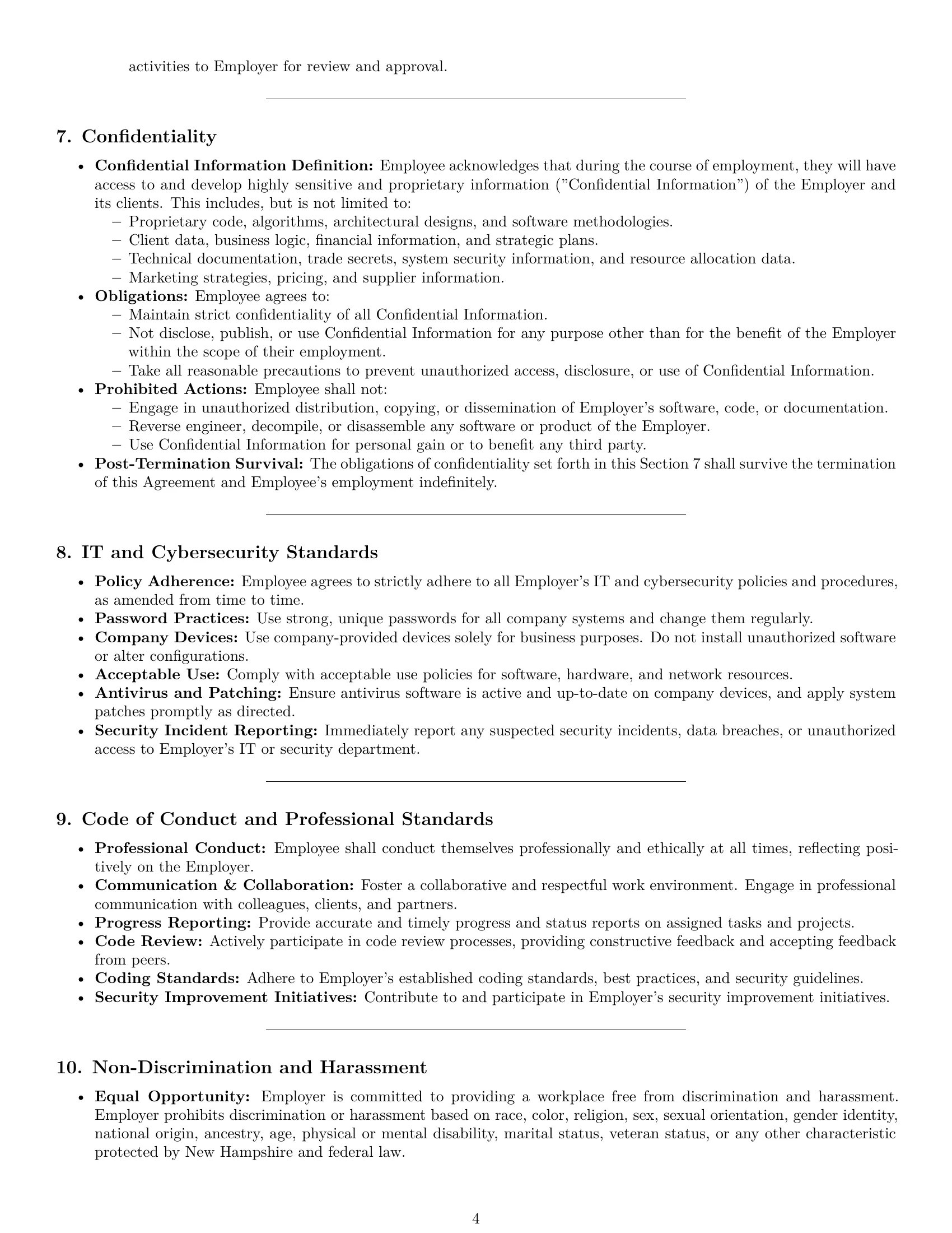 Preview page 4 of Pro New Hampshire software developer employment contract template