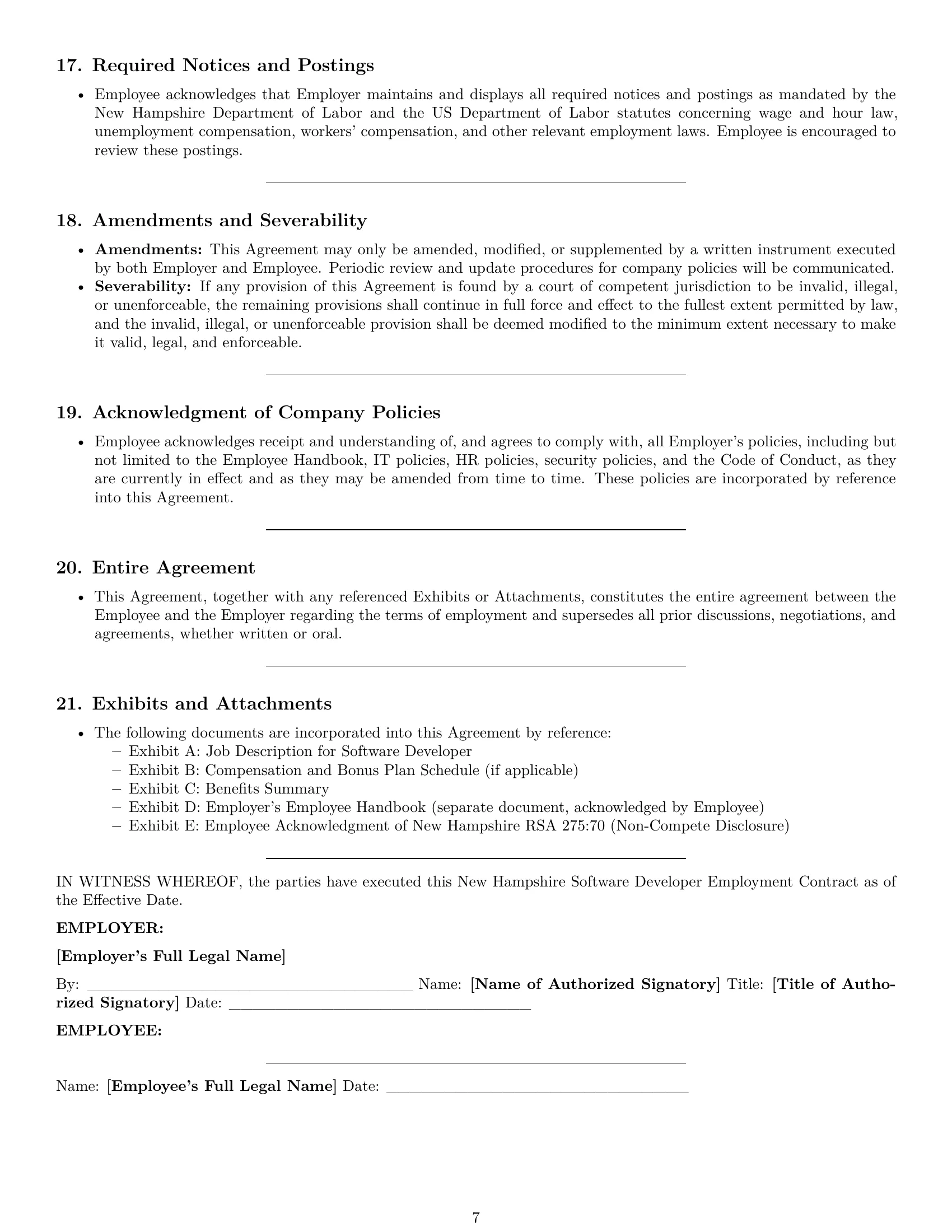 Preview page 7 of Pro New Hampshire software developer employment contract template
