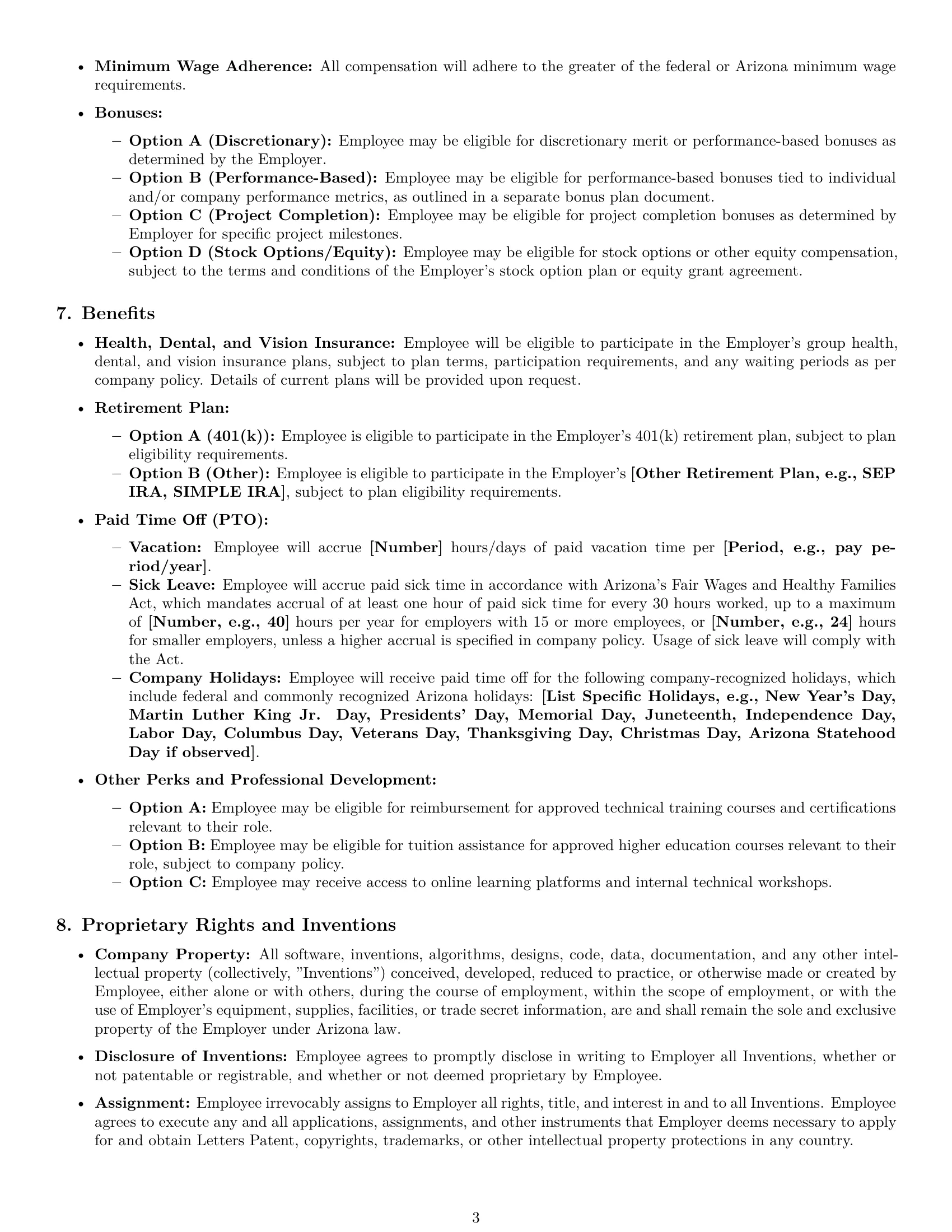 Preview page 3 of Pro Arizona software developer employment contract template