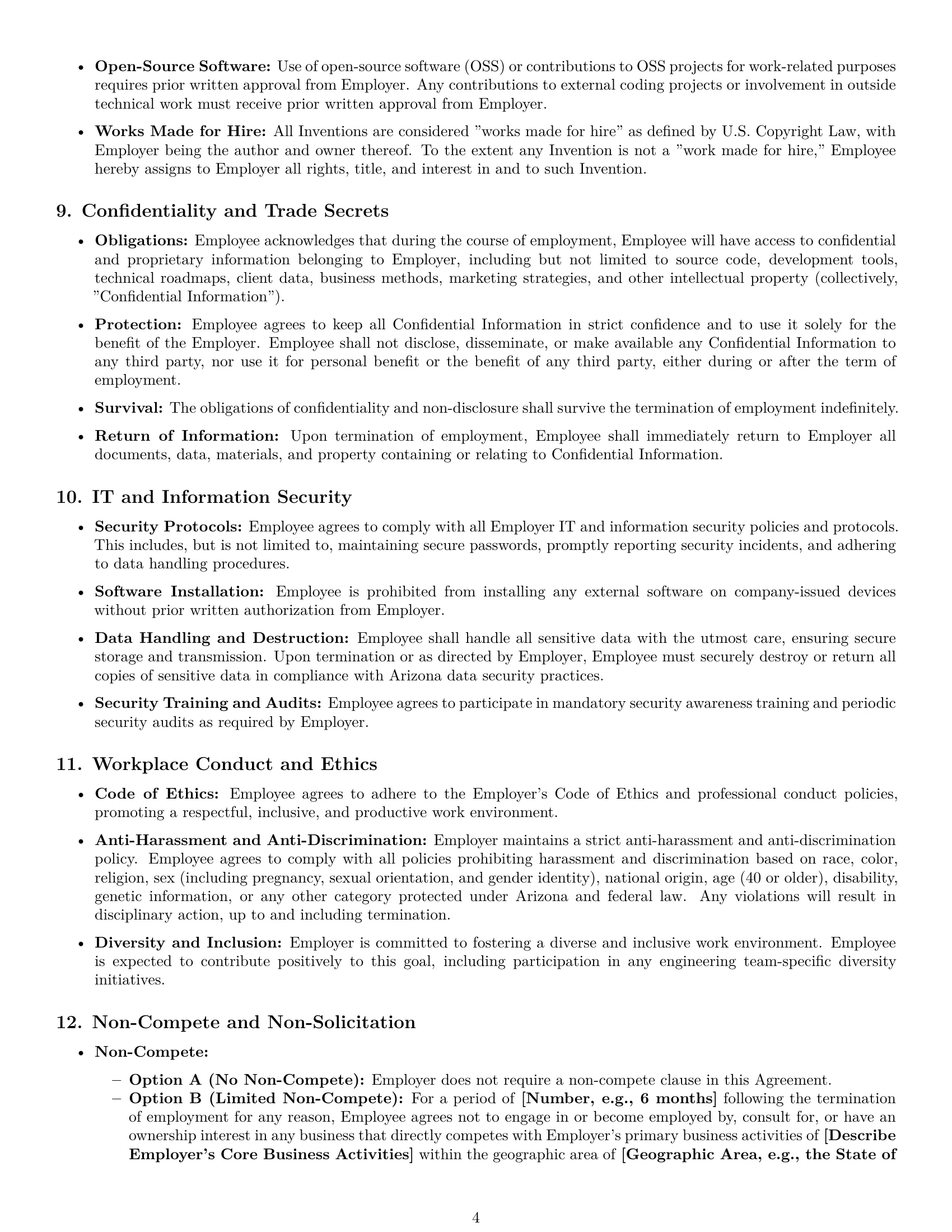 Preview page 4 of Pro Arizona software developer employment contract template