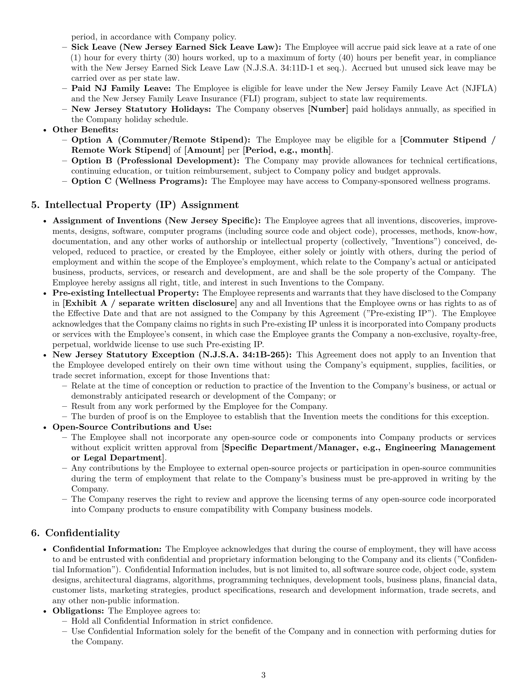 Preview page 3 of Pro New Jersey software developer employment contract template