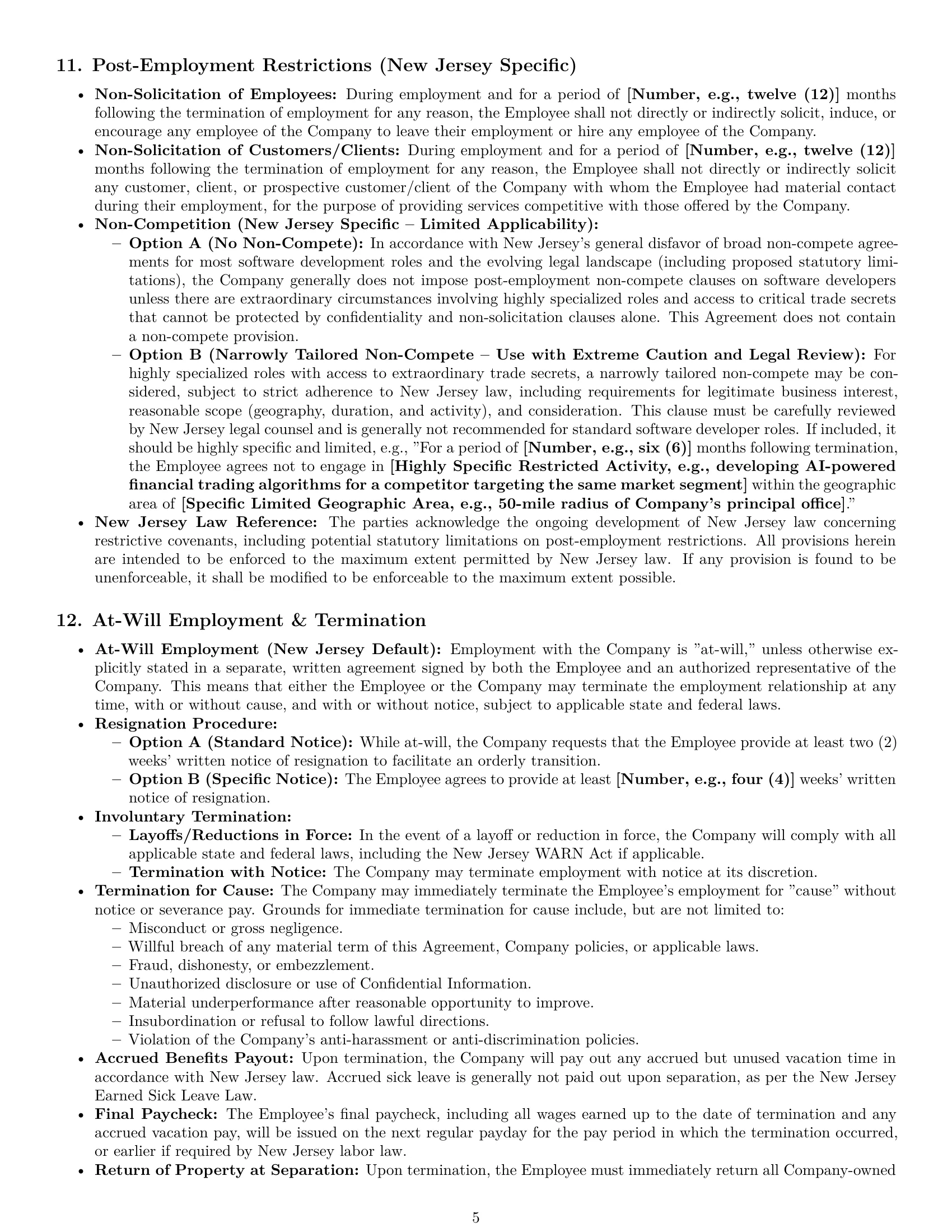 Preview page 5 of Pro New Jersey software developer employment contract template