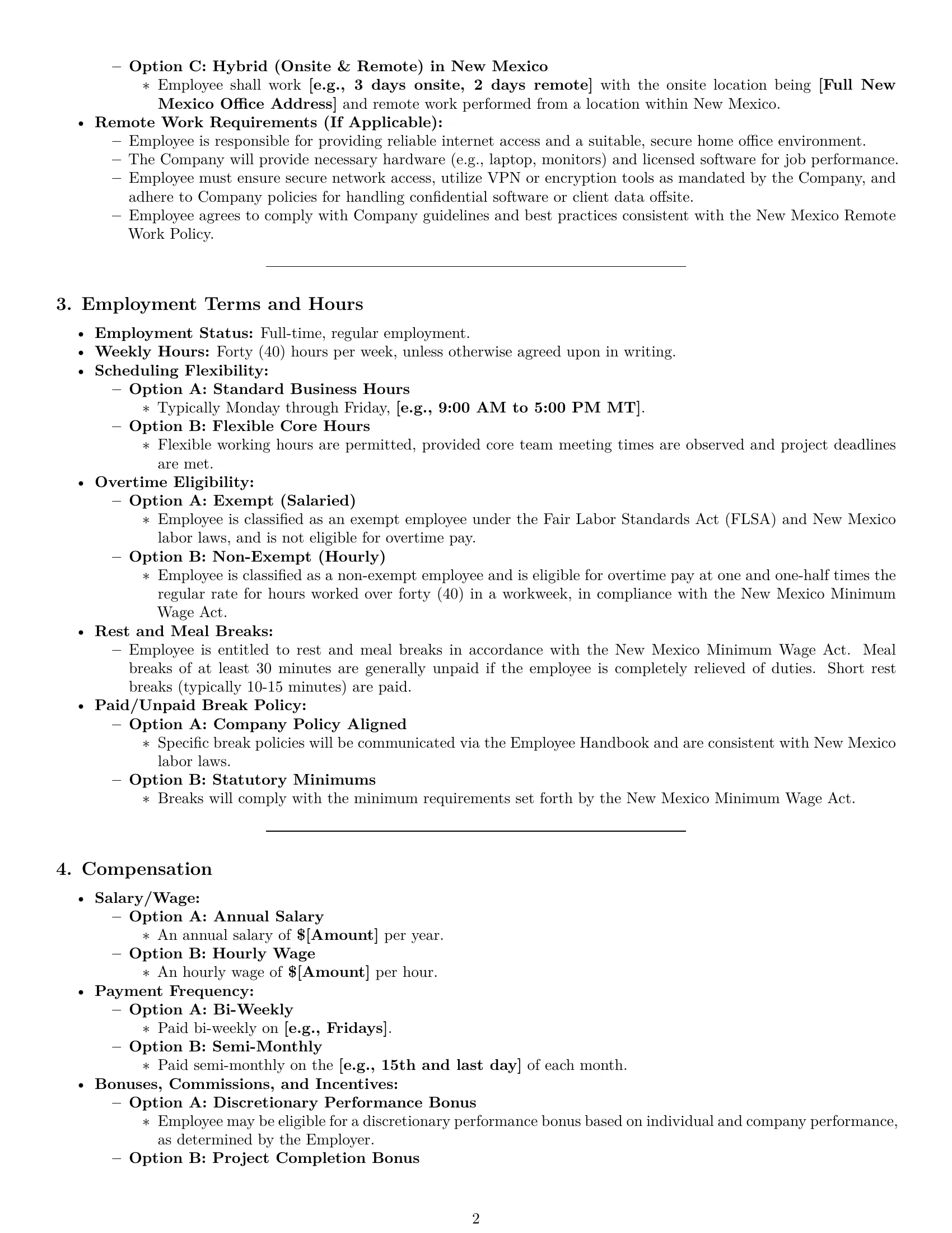 Preview page 2 of Pro New Mexico software developer employment contract template