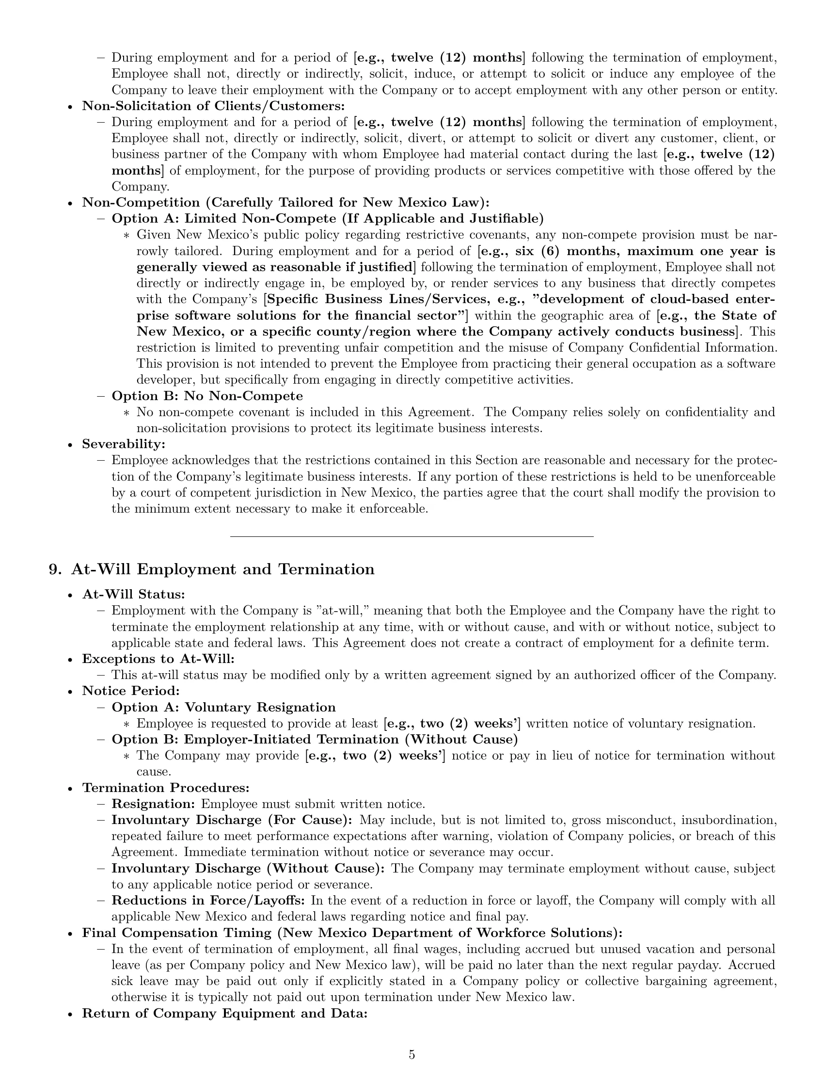 Preview page 5 of Pro New Mexico software developer employment contract template