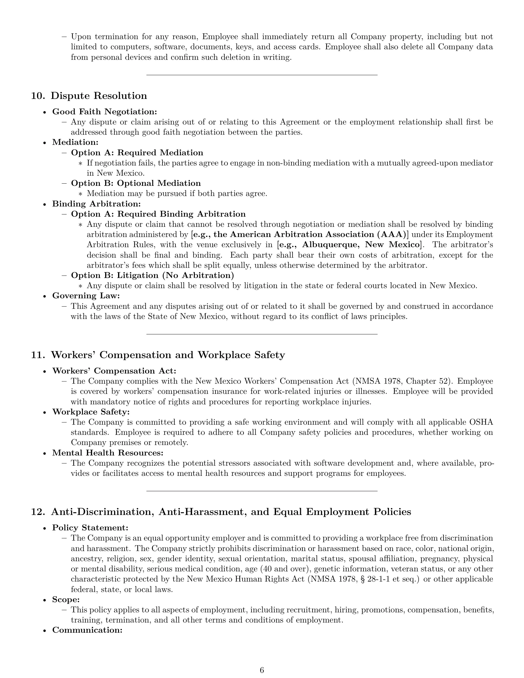 Preview page 6 of Pro New Mexico software developer employment contract template
