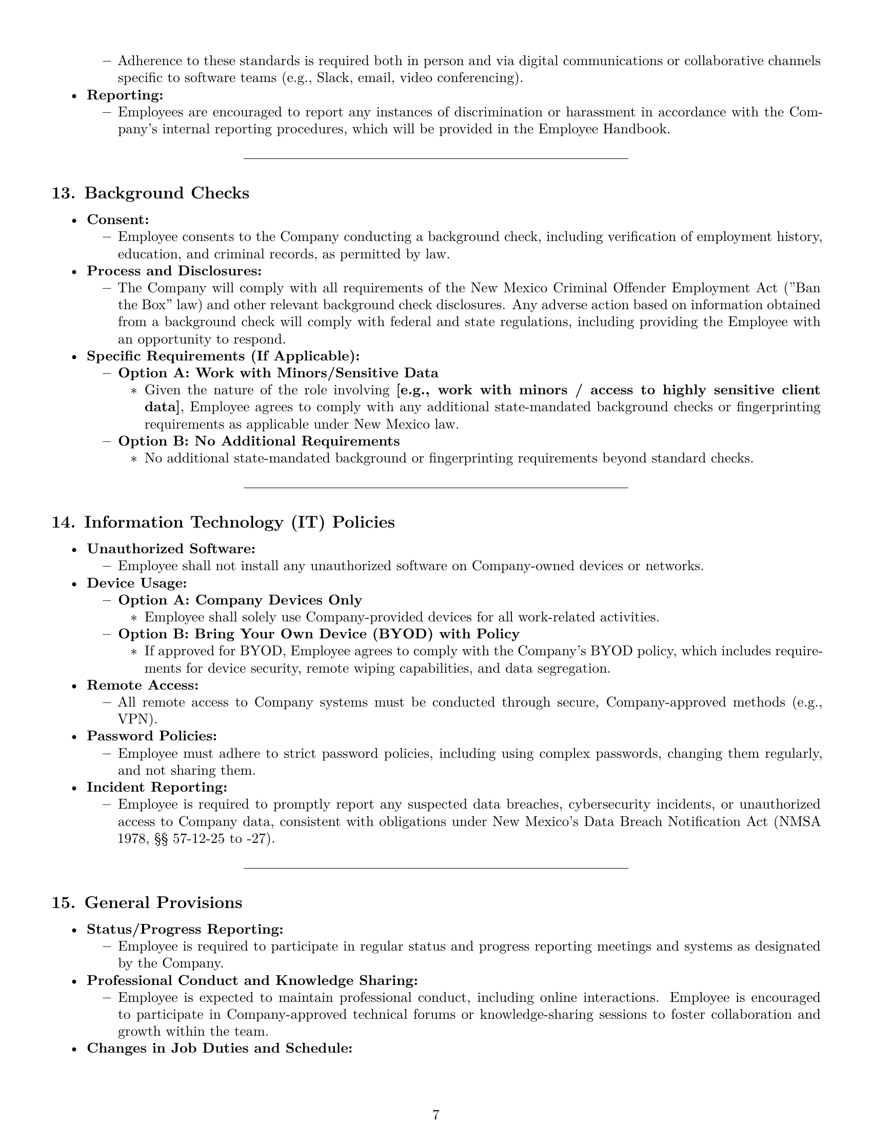 Preview page 7 of Pro New Mexico software developer employment contract template
