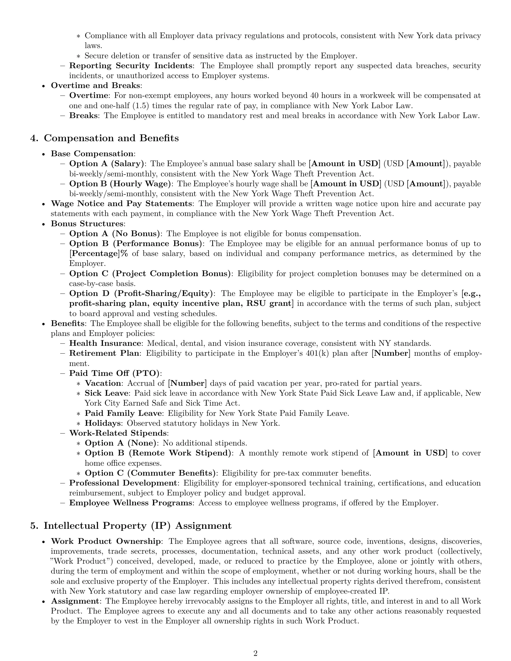 Preview page 2 of Pro New York software developer employment contract template