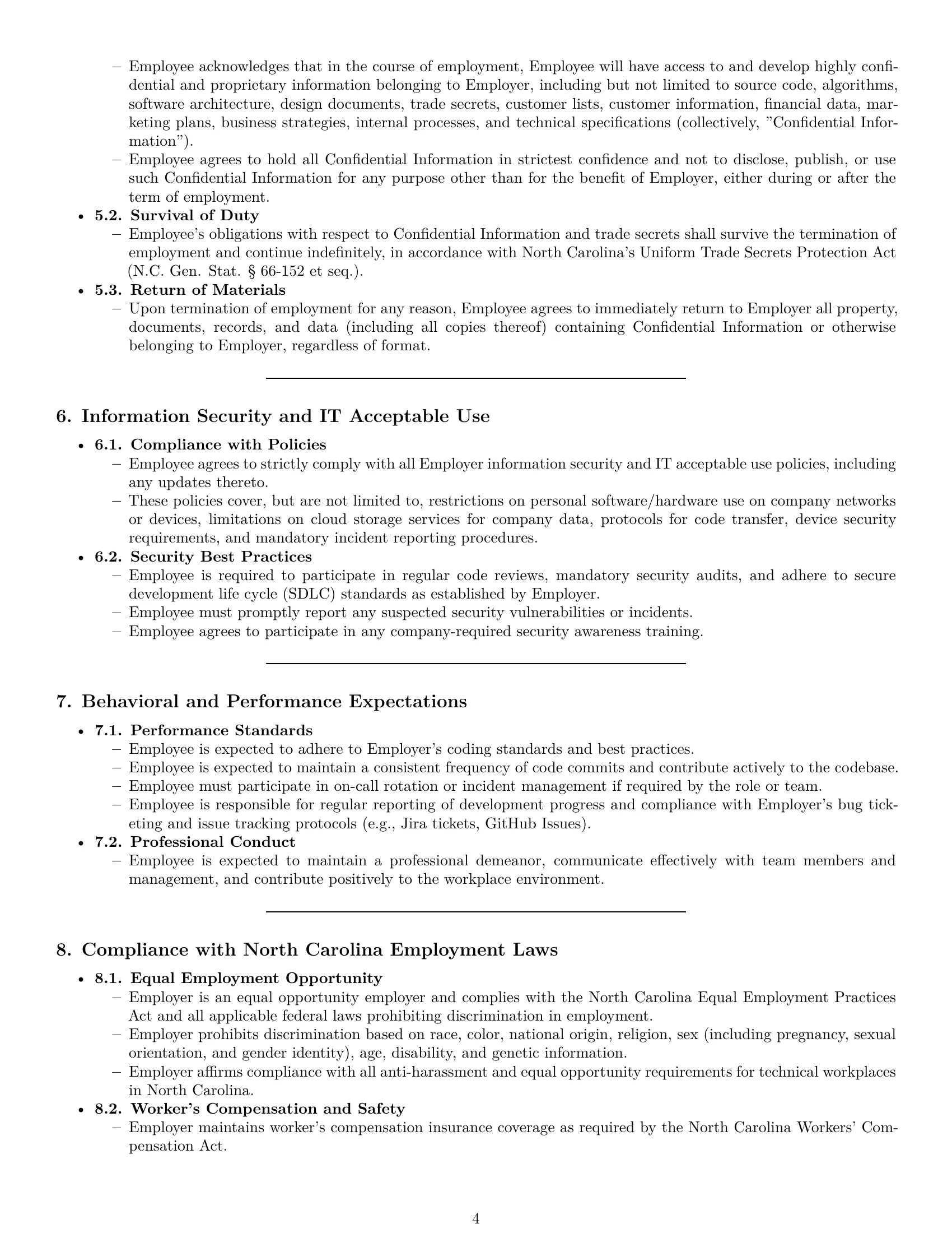 Preview page 4 of Pro North Carolina software developer employment contract template