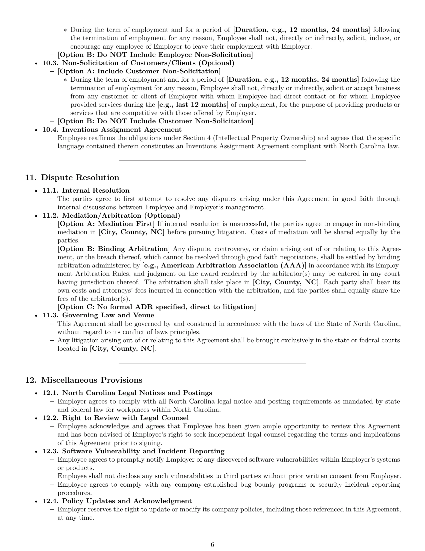 Preview page 6 of Pro North Carolina software developer employment contract template