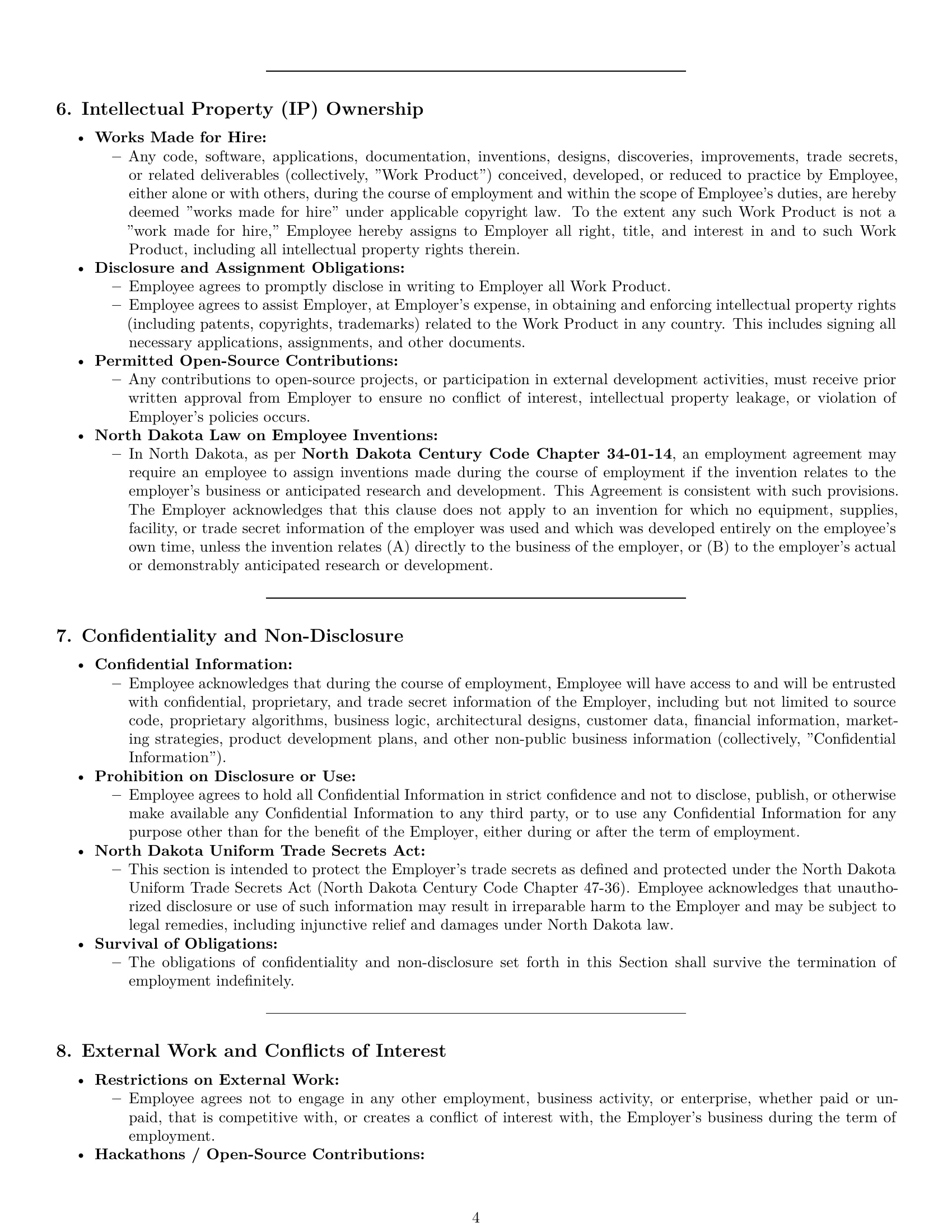 Preview page 4 of Pro North Dakota software developer employment contract template
