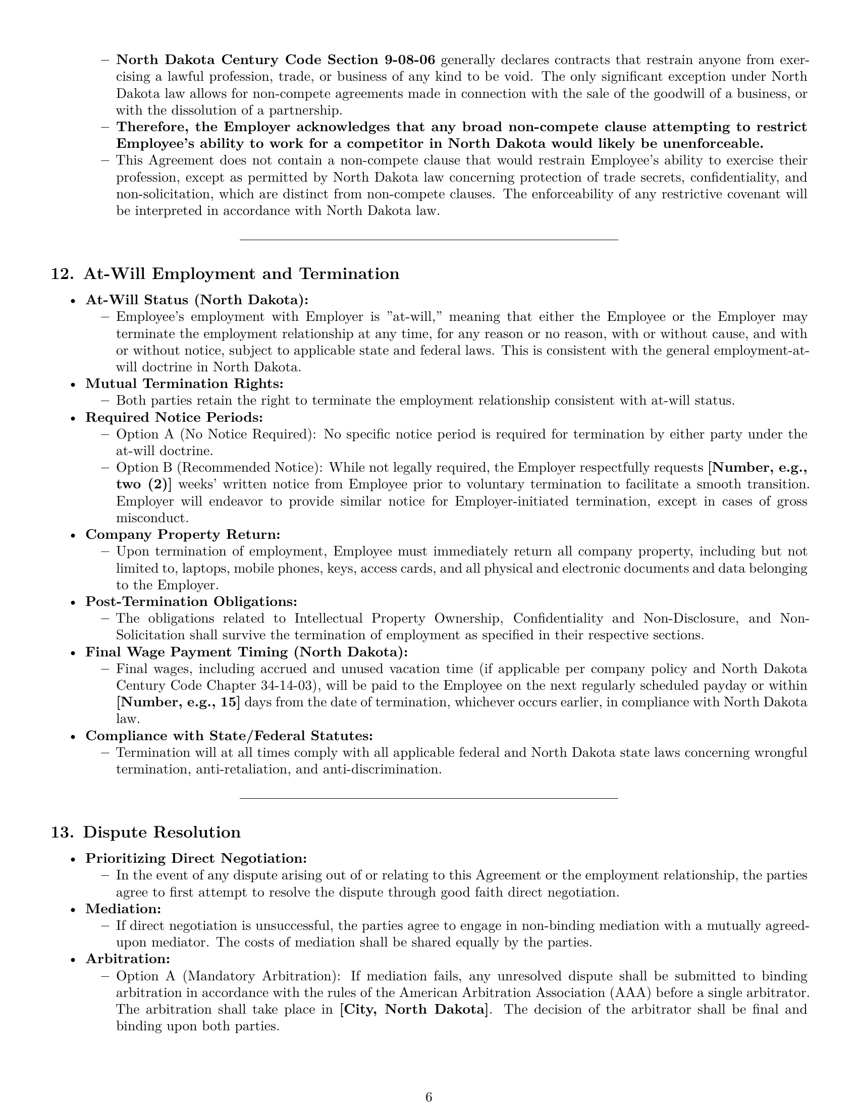 Preview page 6 of Pro North Dakota software developer employment contract template