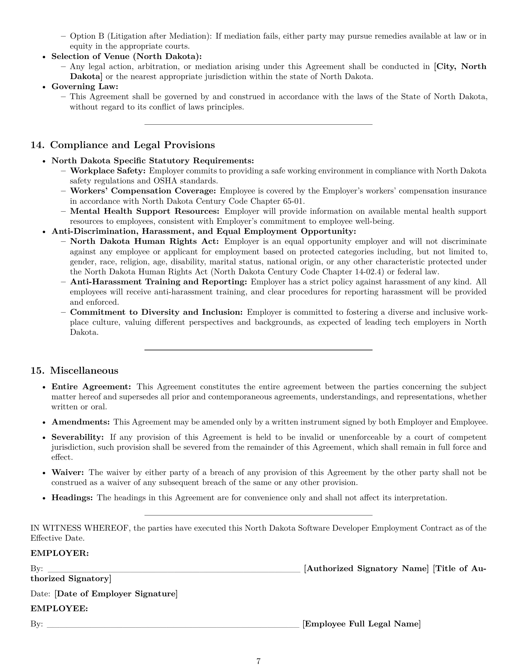 Preview page 7 of Pro North Dakota software developer employment contract template