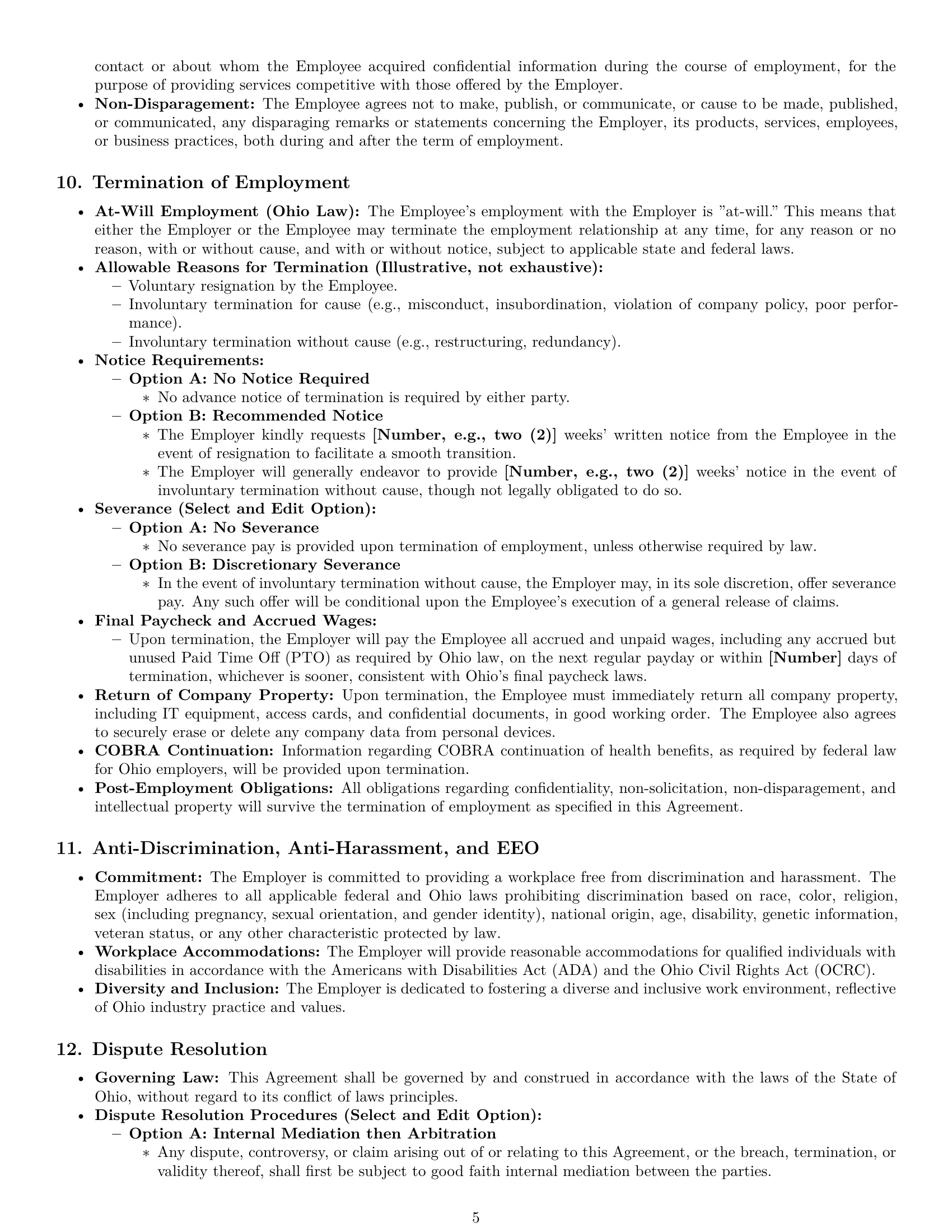 Preview page 5 of Pro Ohio software developer employment contract template