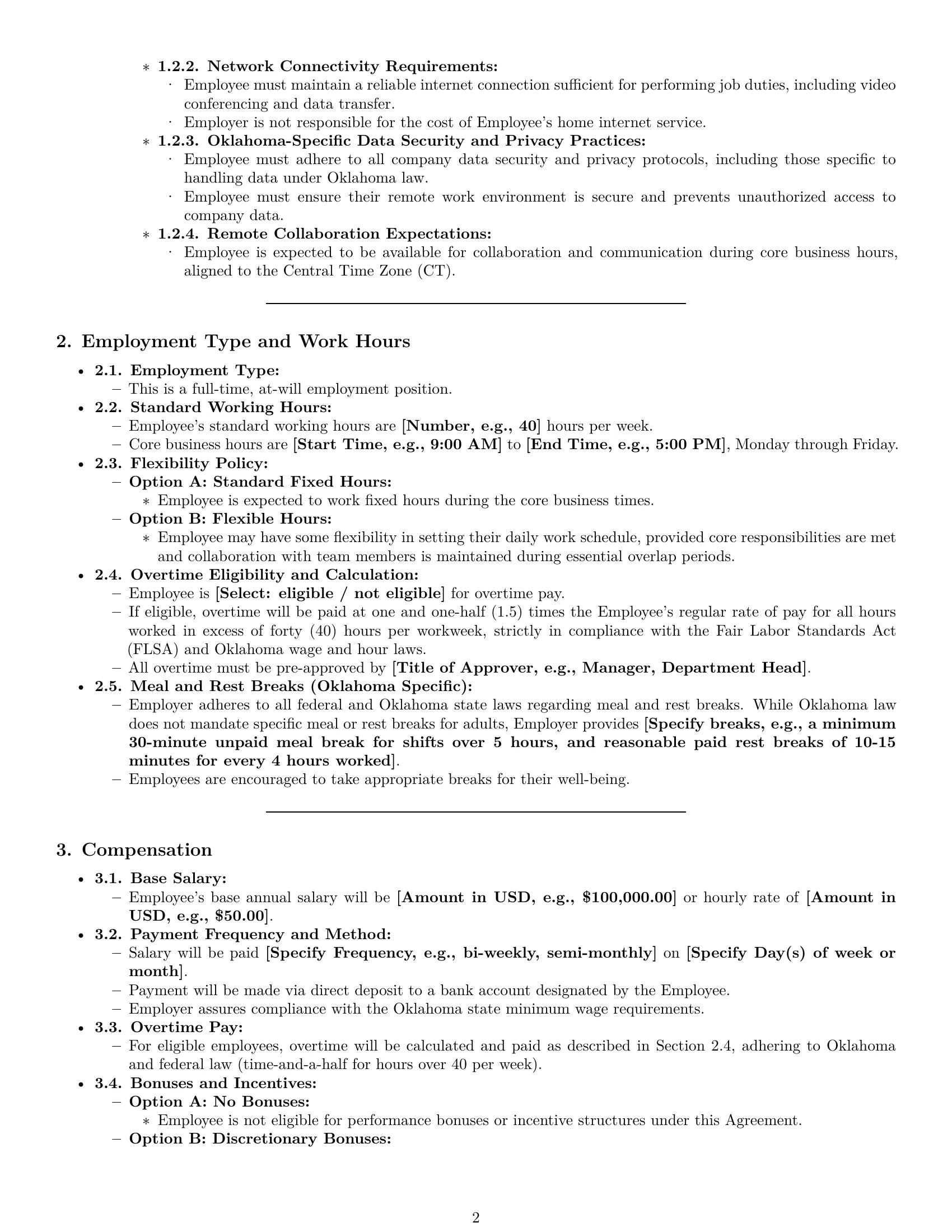 Preview page 2 of Pro Oklahoma software developer employment contract template