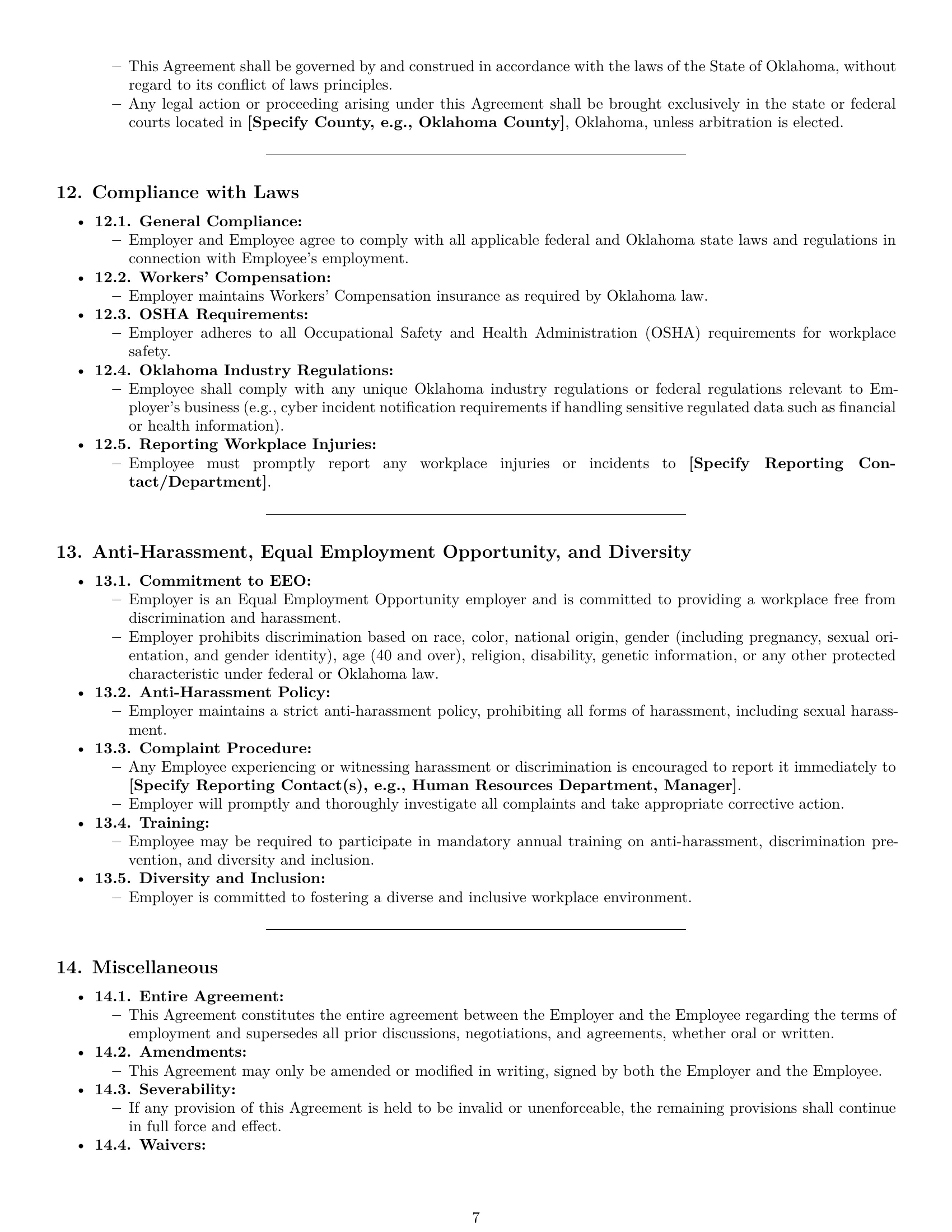 Preview page 7 of Pro Oklahoma software developer employment contract template