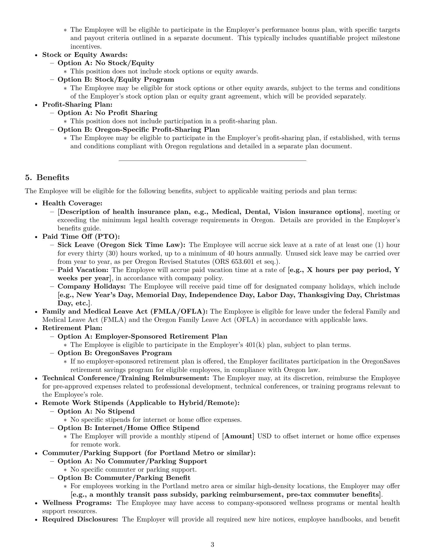 Preview page 3 of Pro Oregon software developer employment contract template
