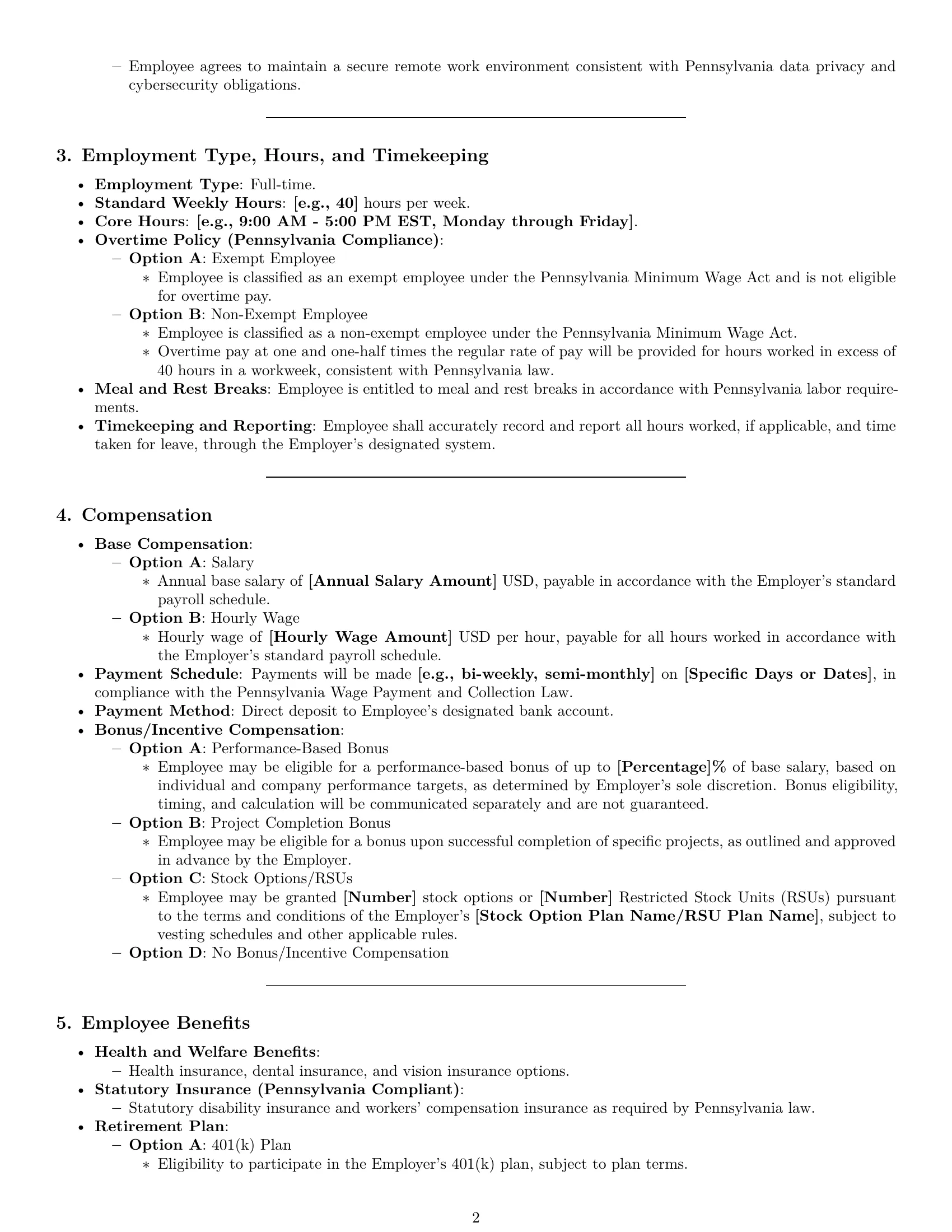 Preview page 2 of Pro Pennsylvania software developer employment contract template