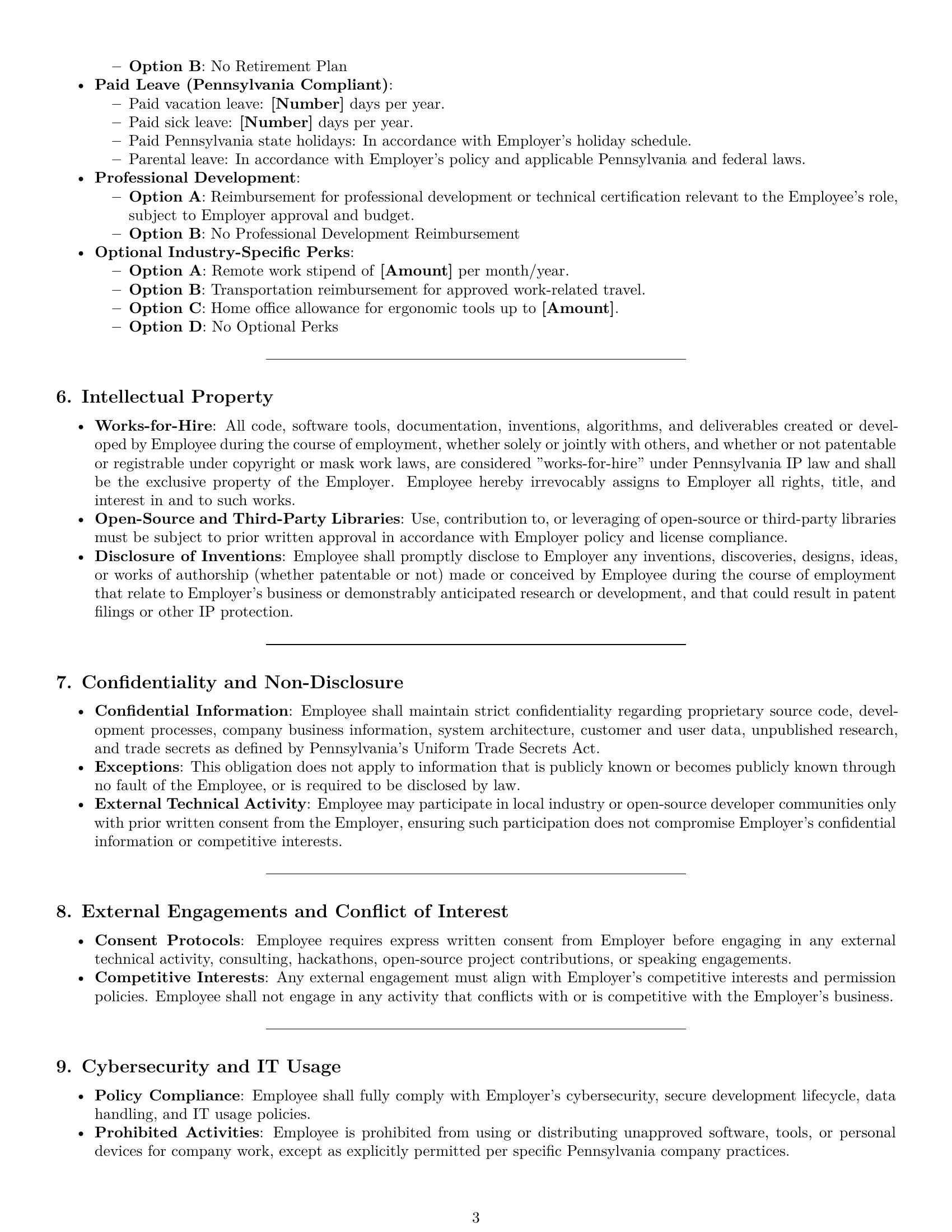 Preview page 3 of Pro Pennsylvania software developer employment contract template