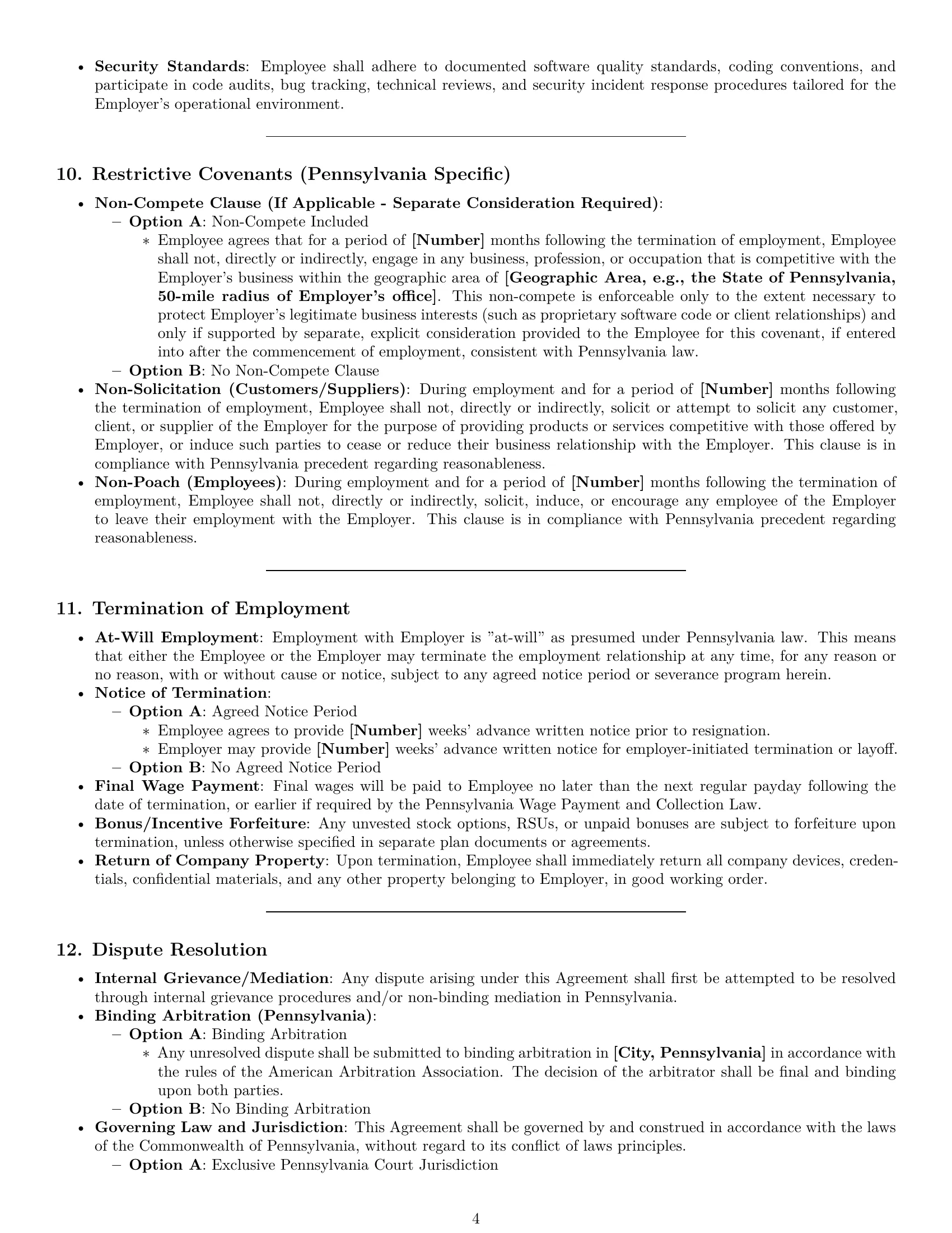 Preview page 4 of Pro Pennsylvania software developer employment contract template
