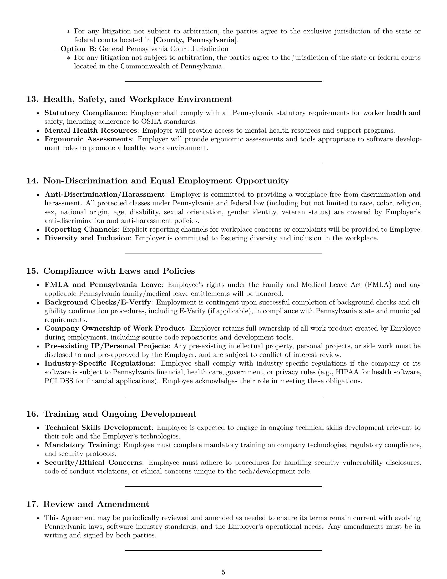 Preview page 5 of Pro Pennsylvania software developer employment contract template