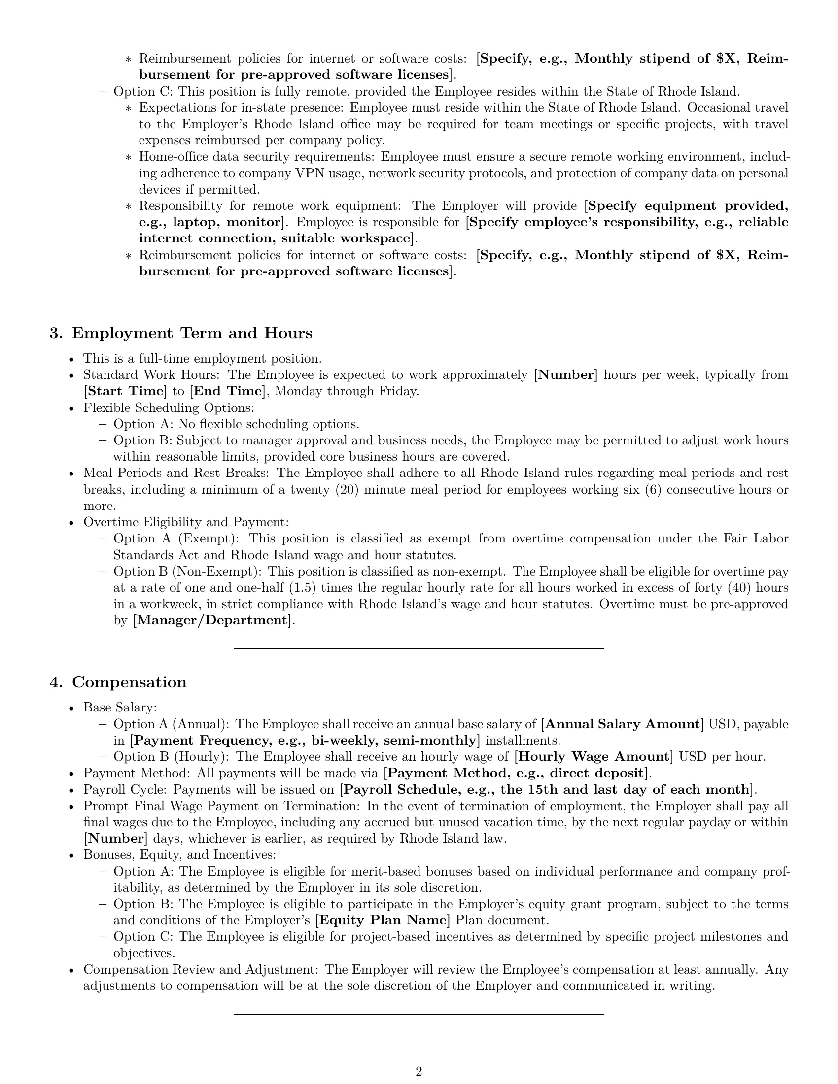 Preview page 2 of Pro Rhode Island software developer employment contract template
