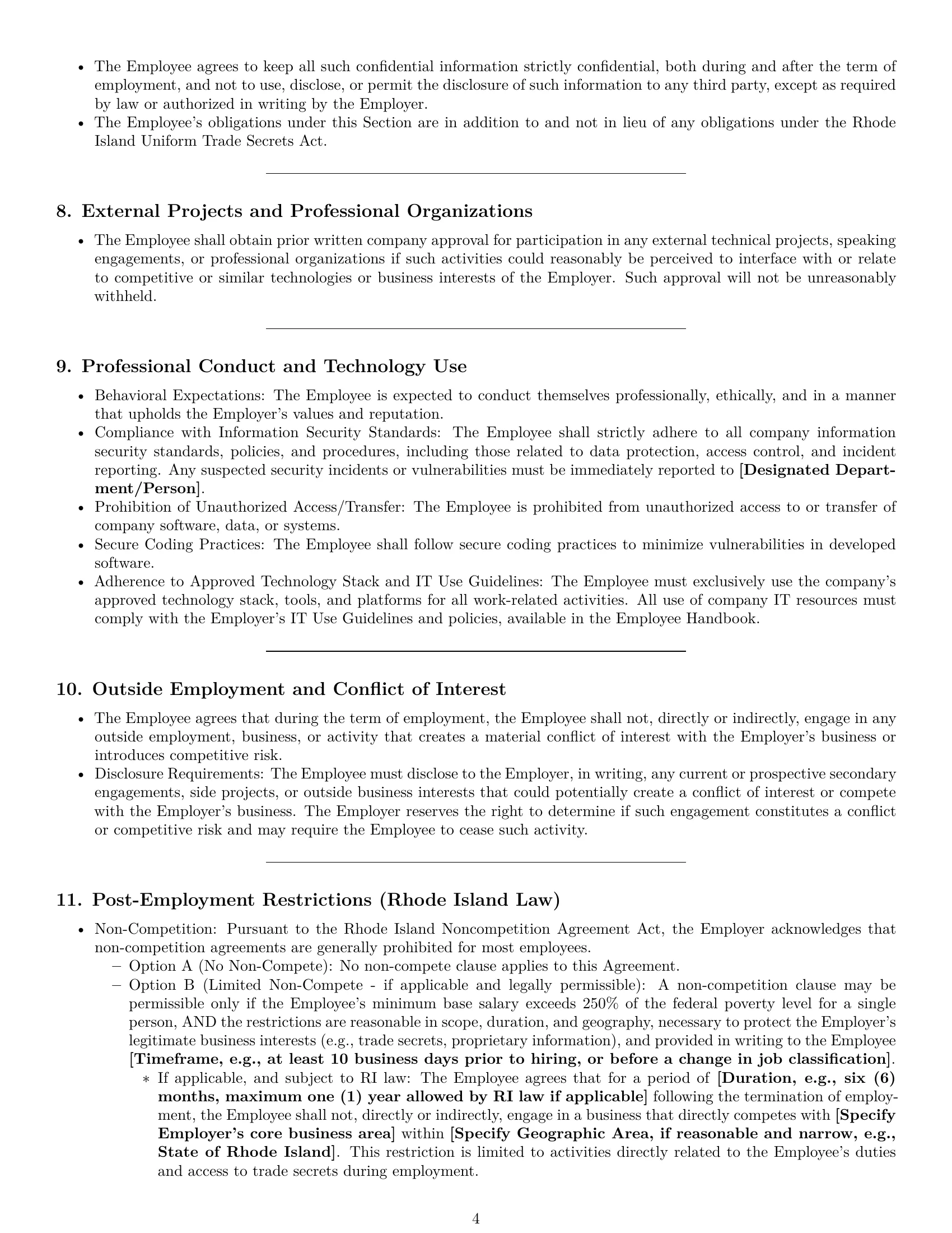 Preview page 4 of Pro Rhode Island software developer employment contract template