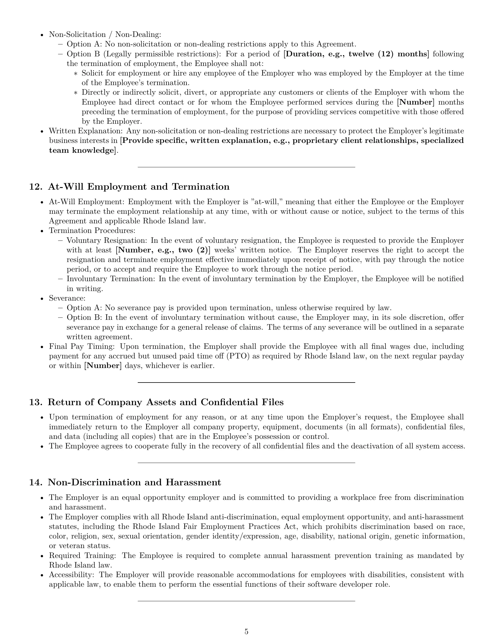 Preview page 5 of Pro Rhode Island software developer employment contract template