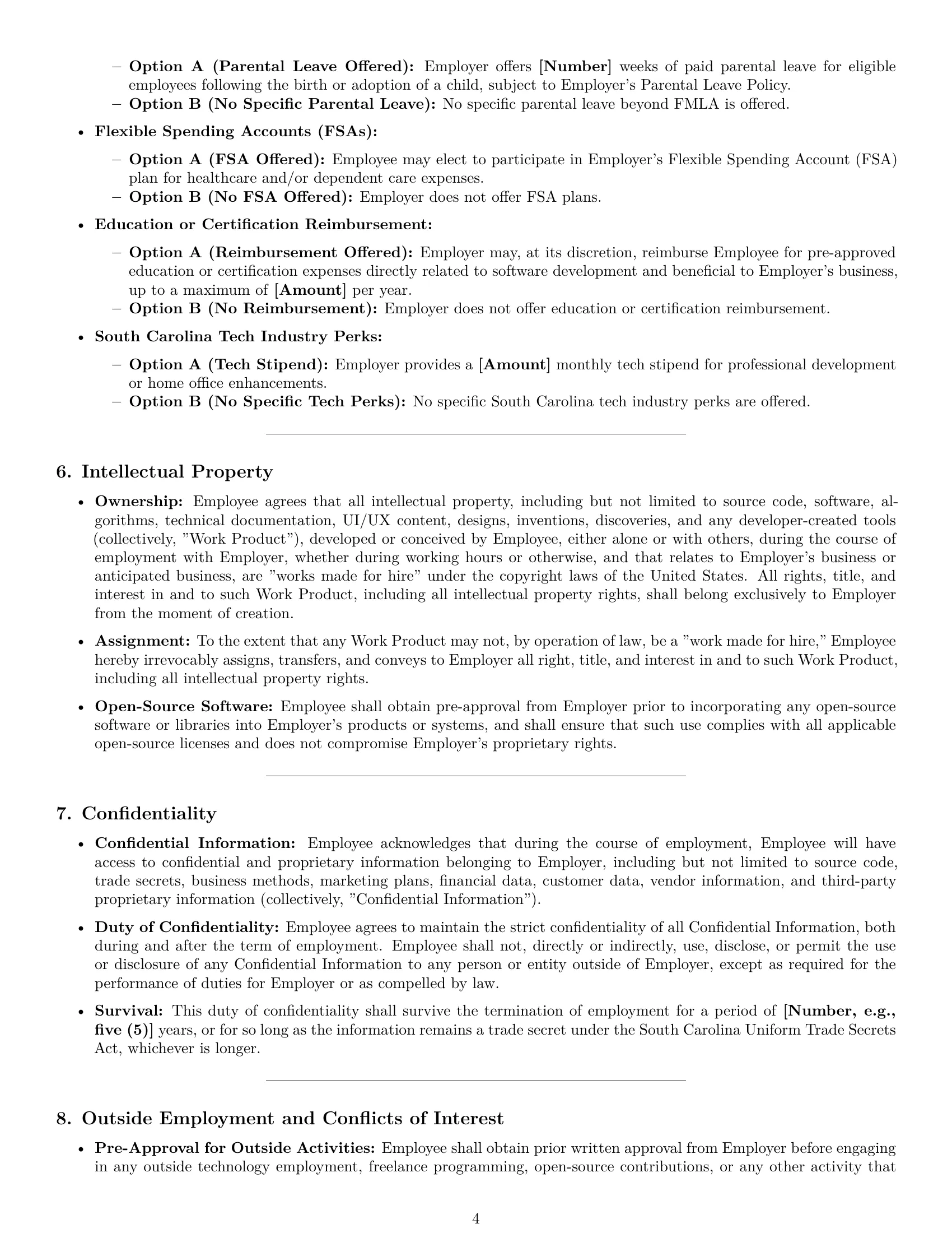 Preview page 4 of Pro South Carolina software developer employment contract template