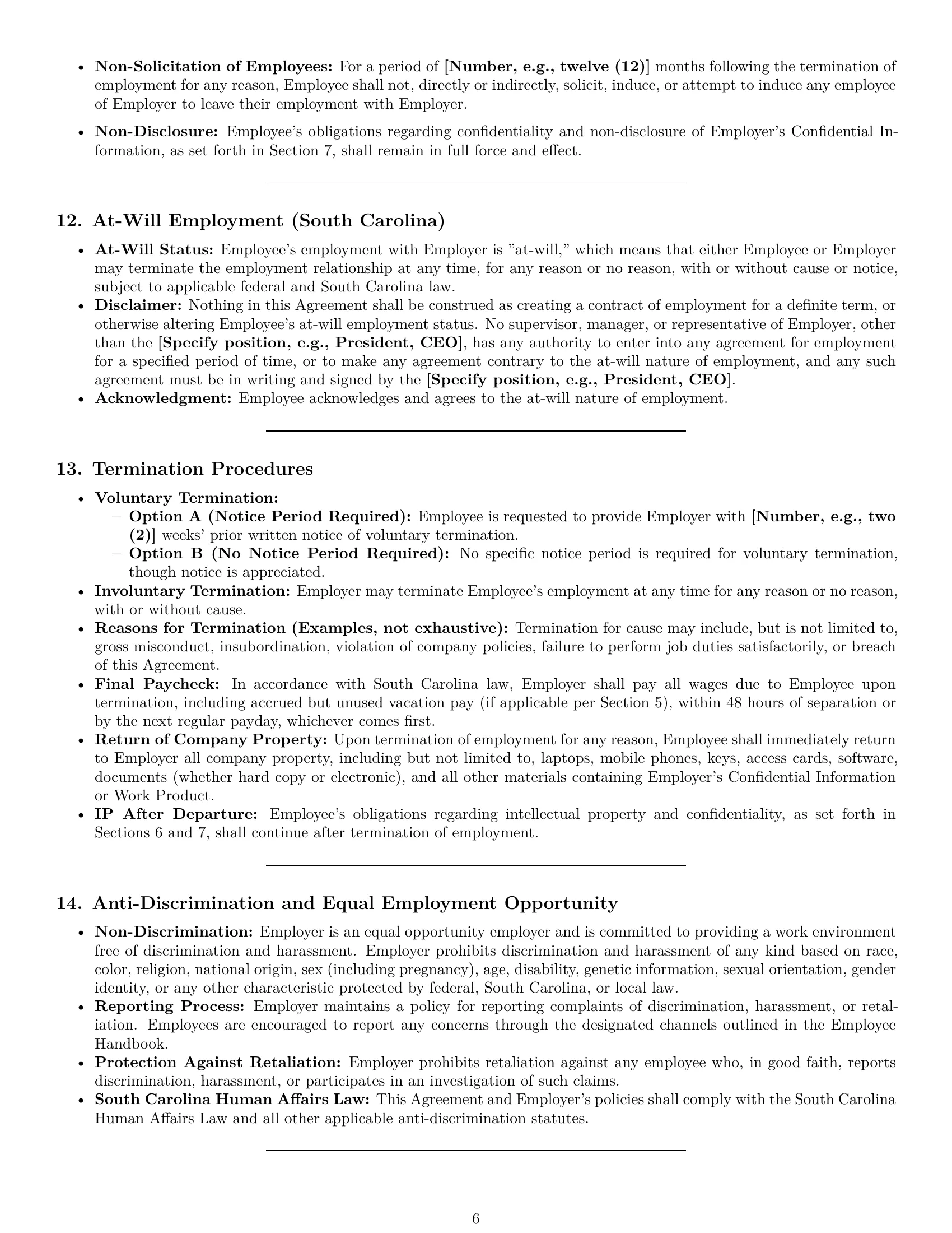 Preview page 6 of Pro South Carolina software developer employment contract template