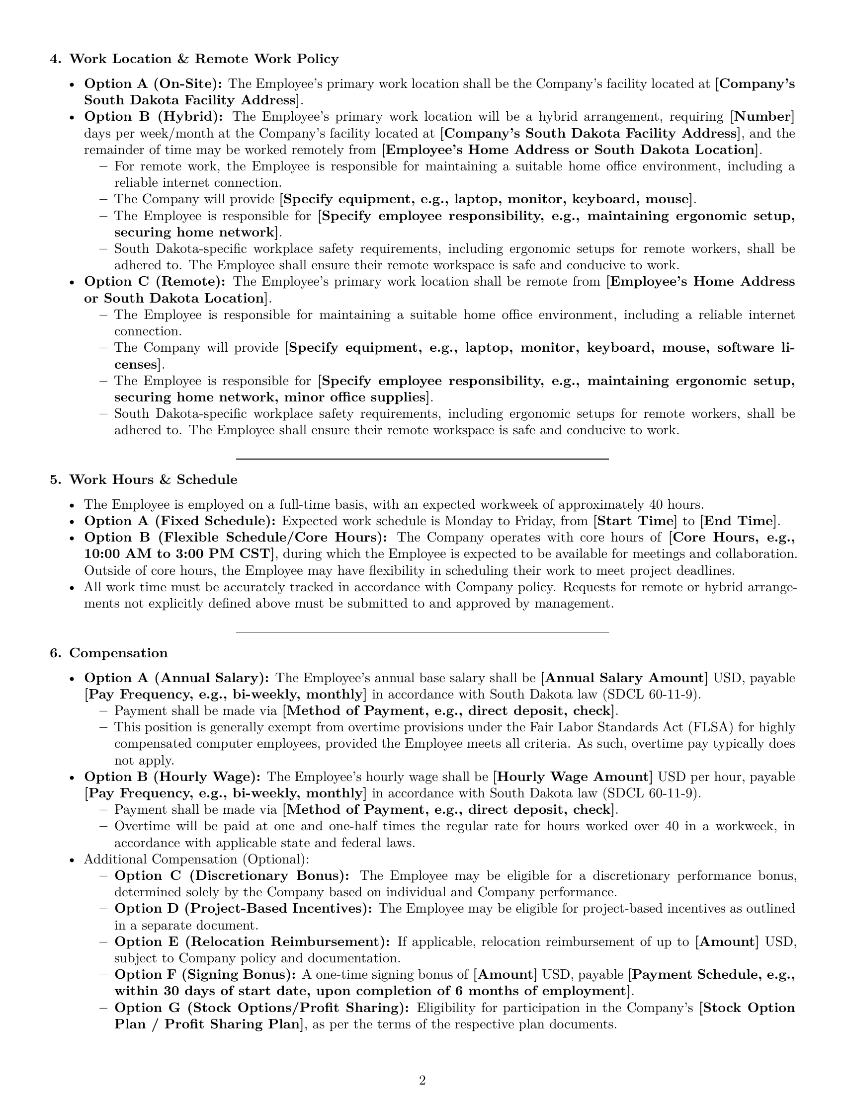 Preview page 2 of Pro South Dakota software developer employment contract template