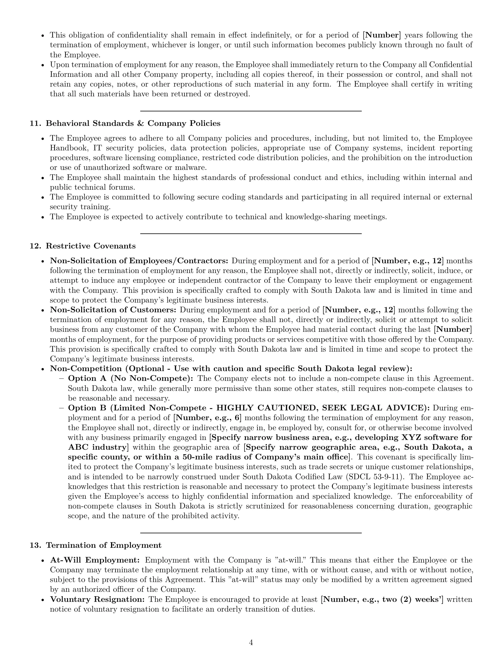 Preview page 4 of Pro South Dakota software developer employment contract template