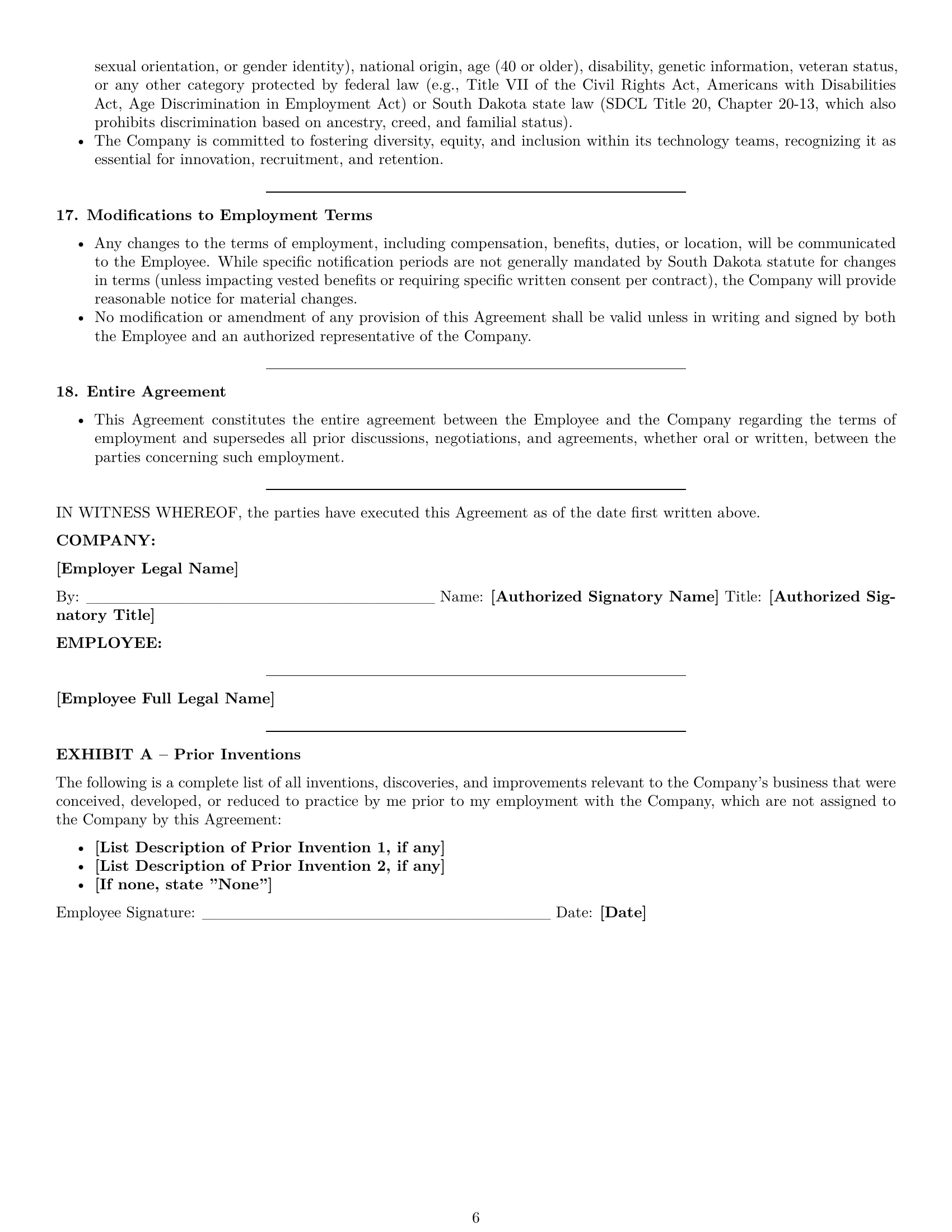 Preview page 6 of Pro South Dakota software developer employment contract template