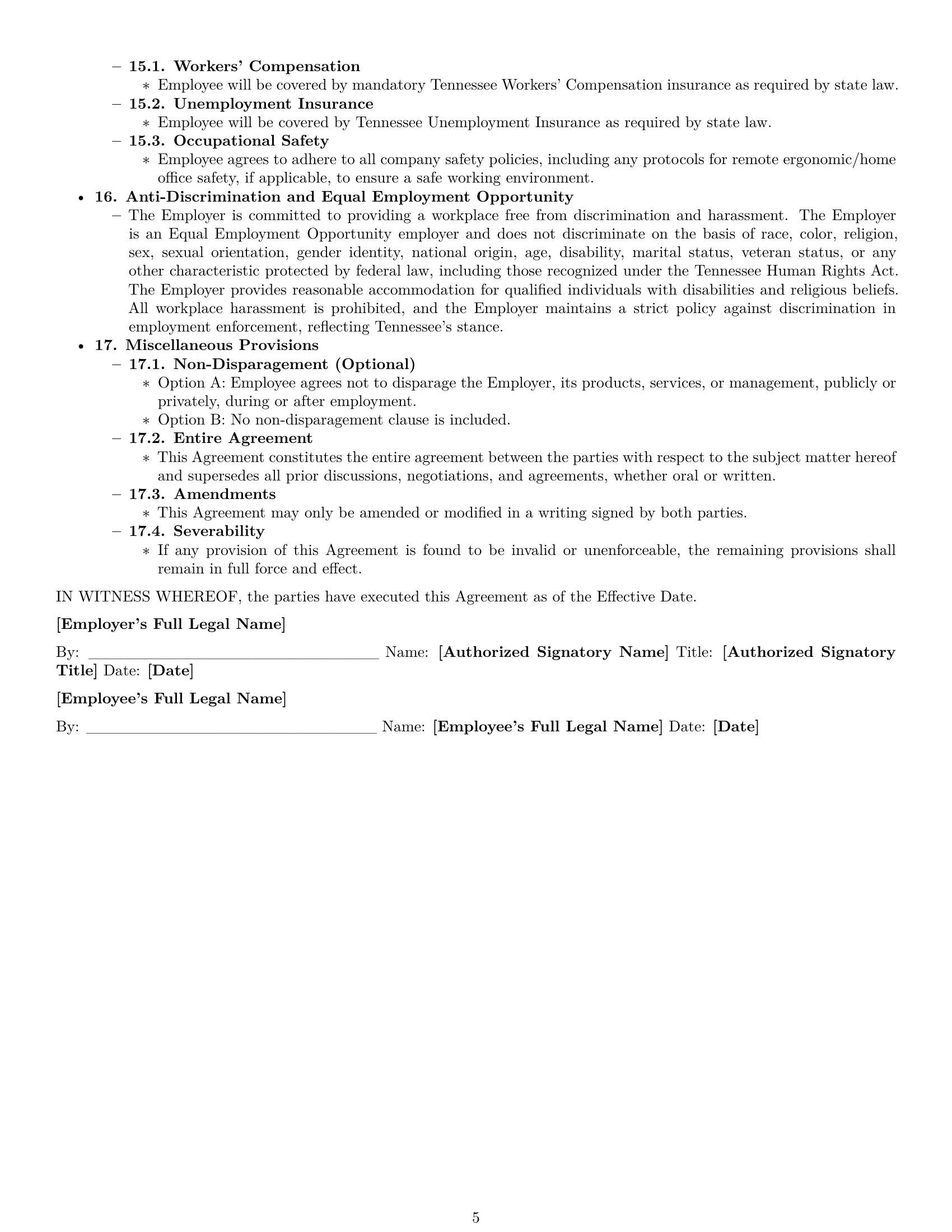 Preview page 5 of Pro Tennessee software developer employment contract template