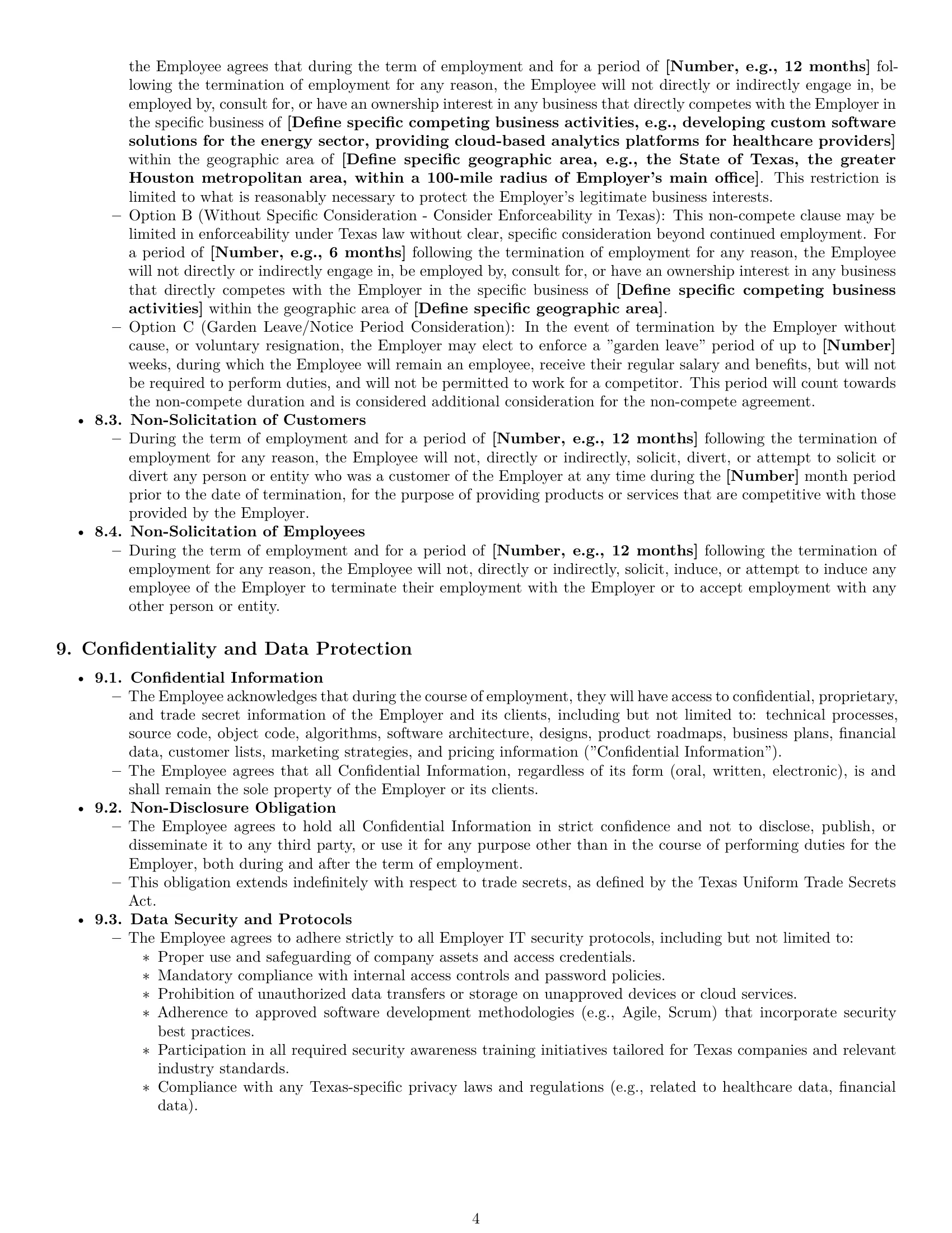 Preview page 4 of Pro Texas software developer employment contract template