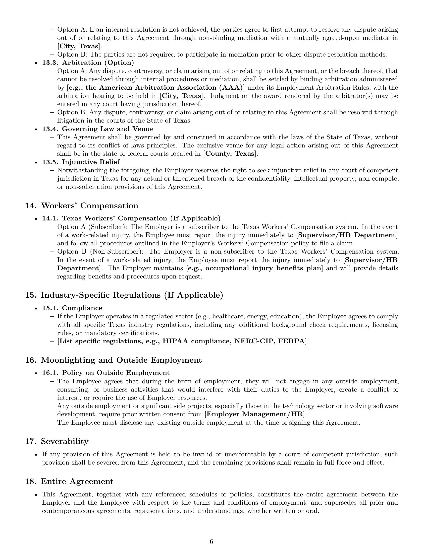 Preview page 6 of Pro Texas software developer employment contract template