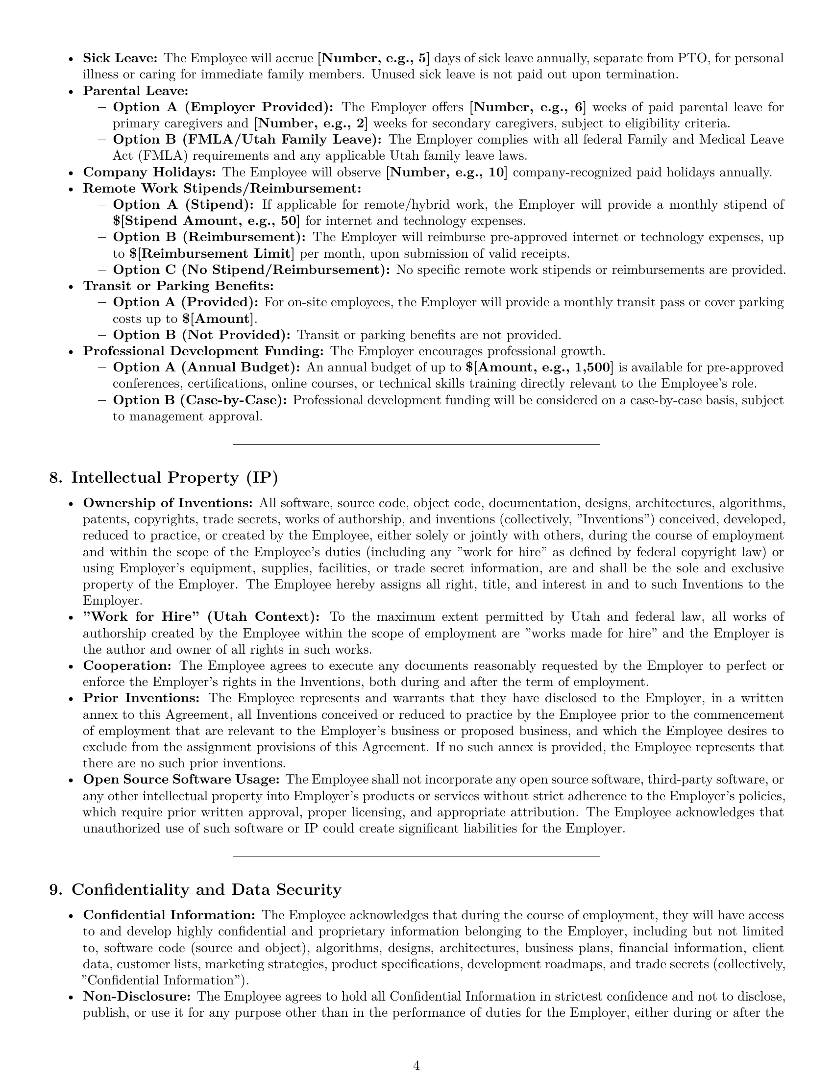 Preview page 4 of Pro Utah software developer employment contract template