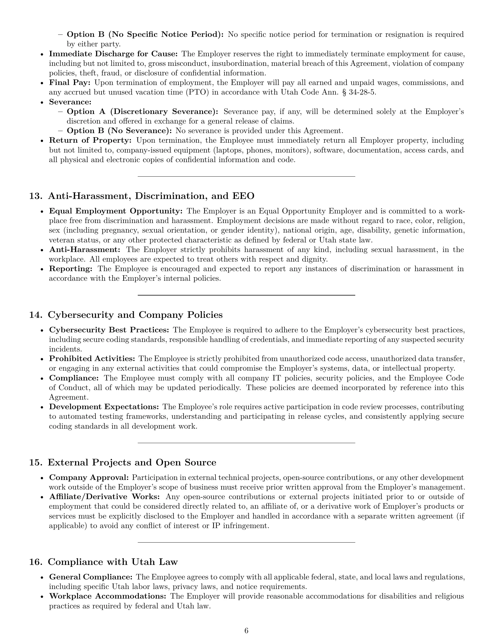 Preview page 6 of Pro Utah software developer employment contract template