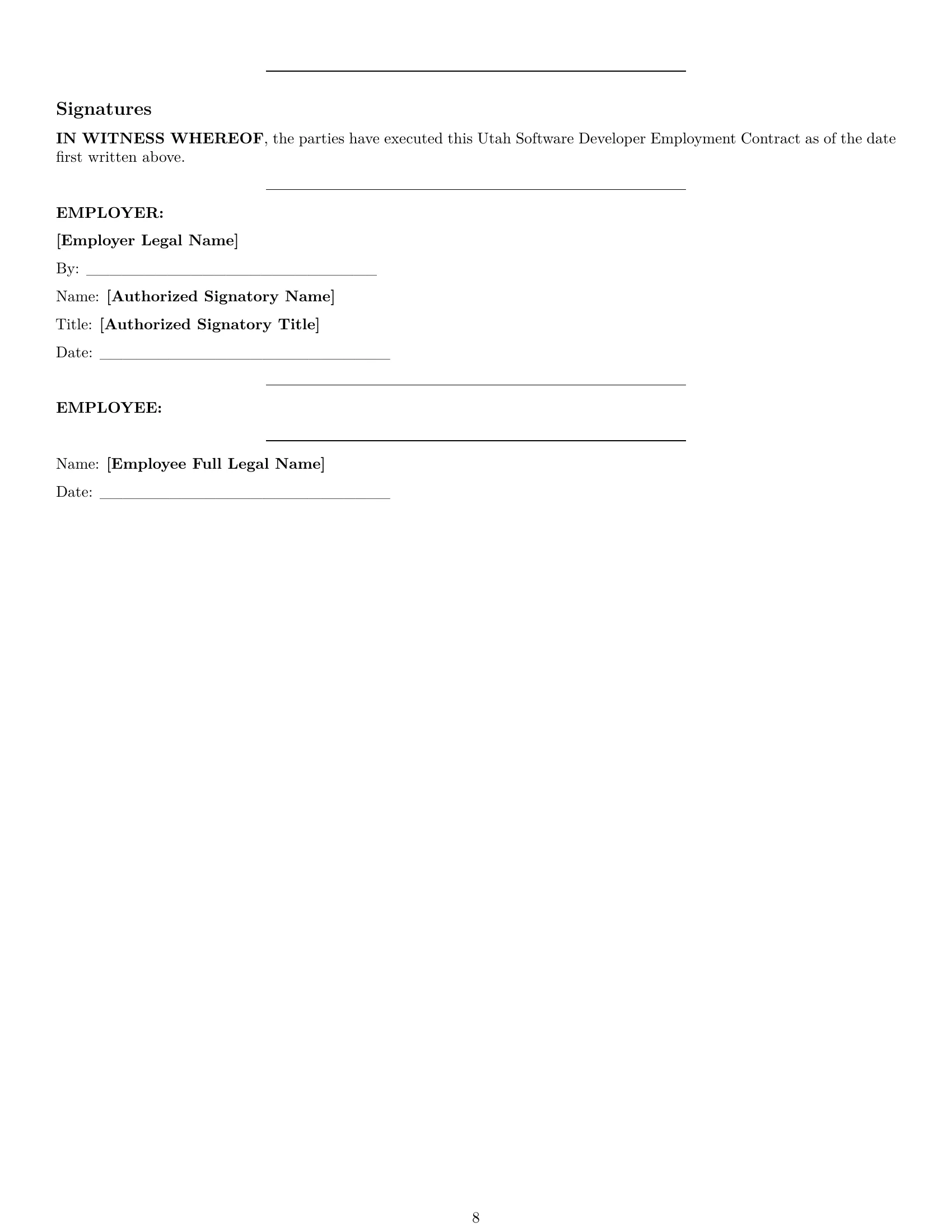 Preview page 8 of Pro Utah software developer employment contract template