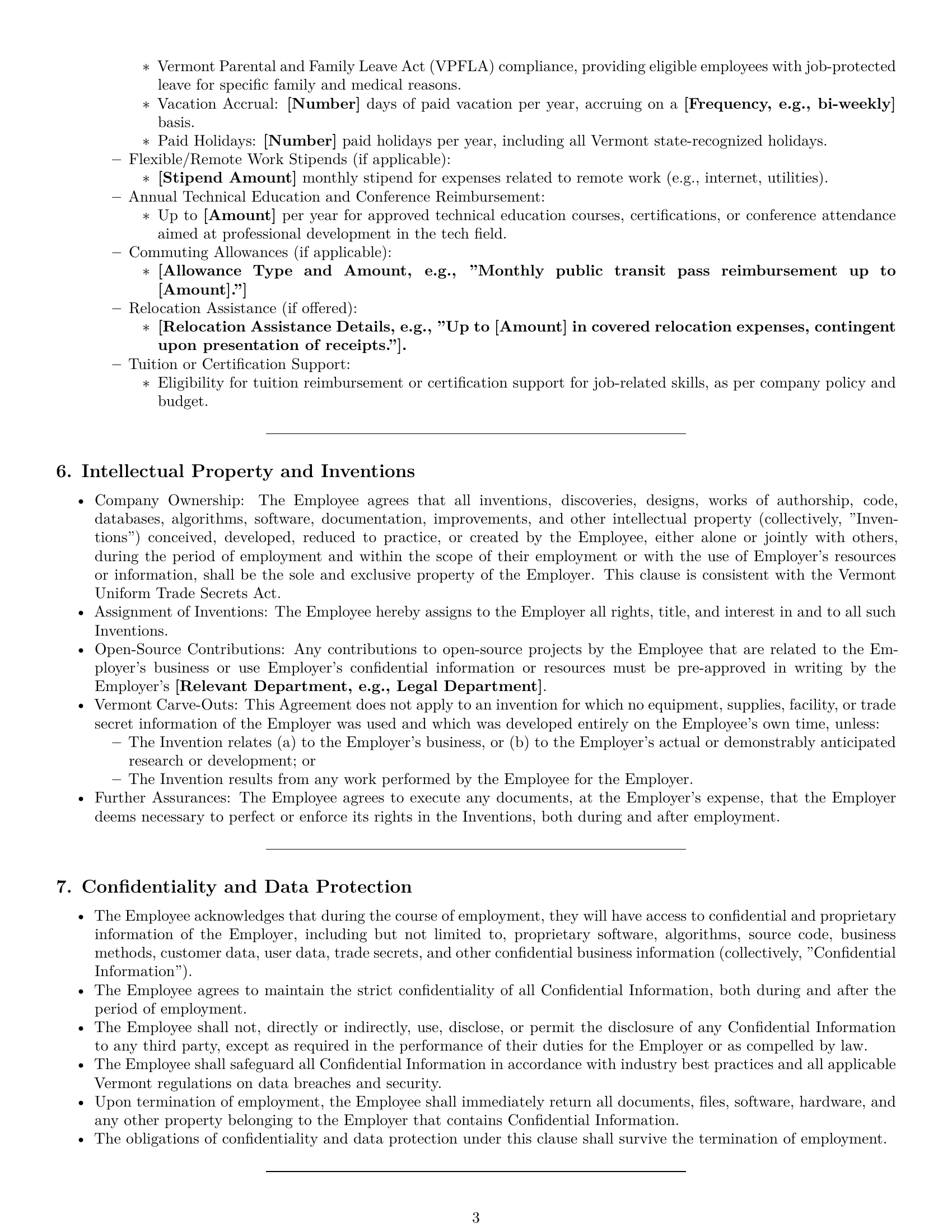 Preview page 3 of Pro Vermont software developer employment contract template
