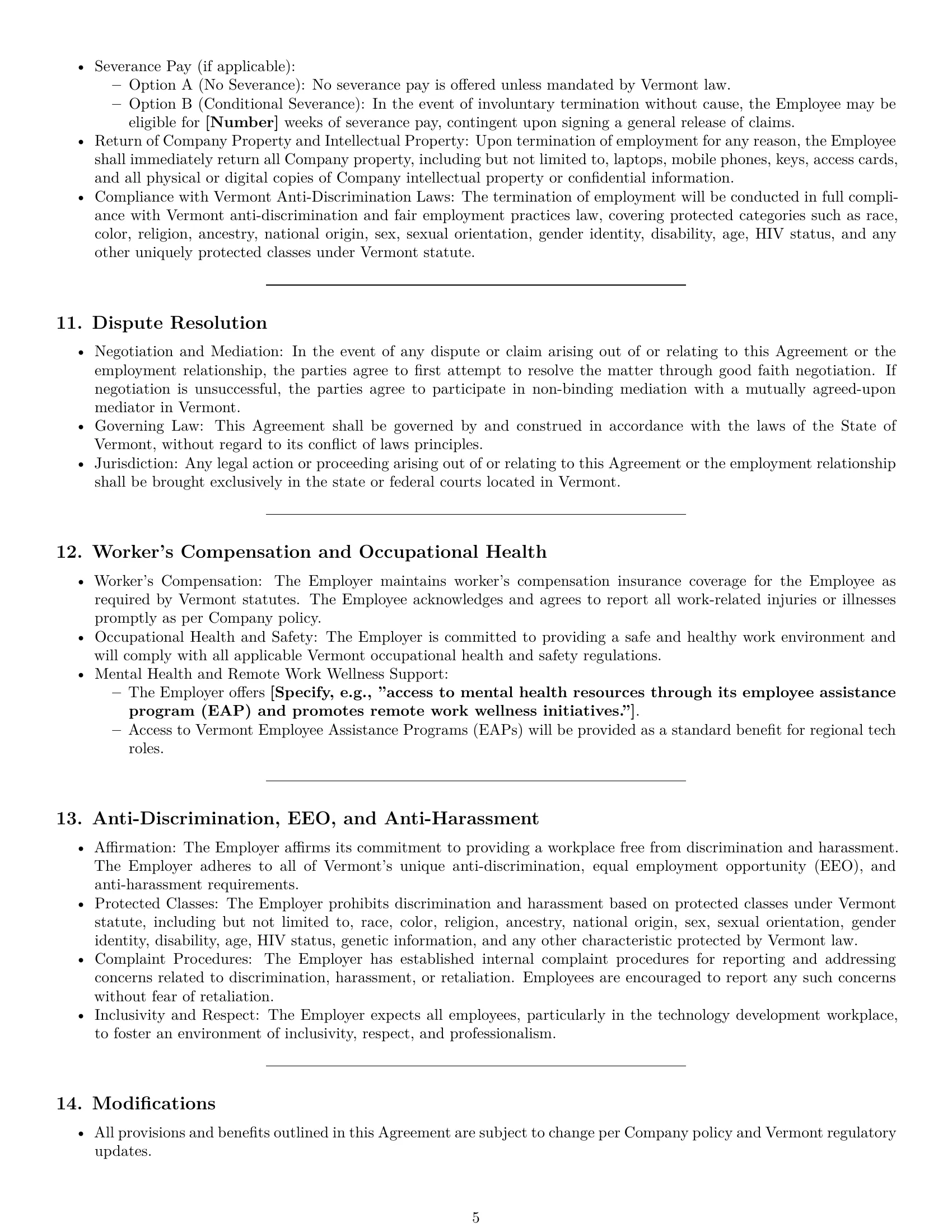 Preview page 5 of Pro Vermont software developer employment contract template
