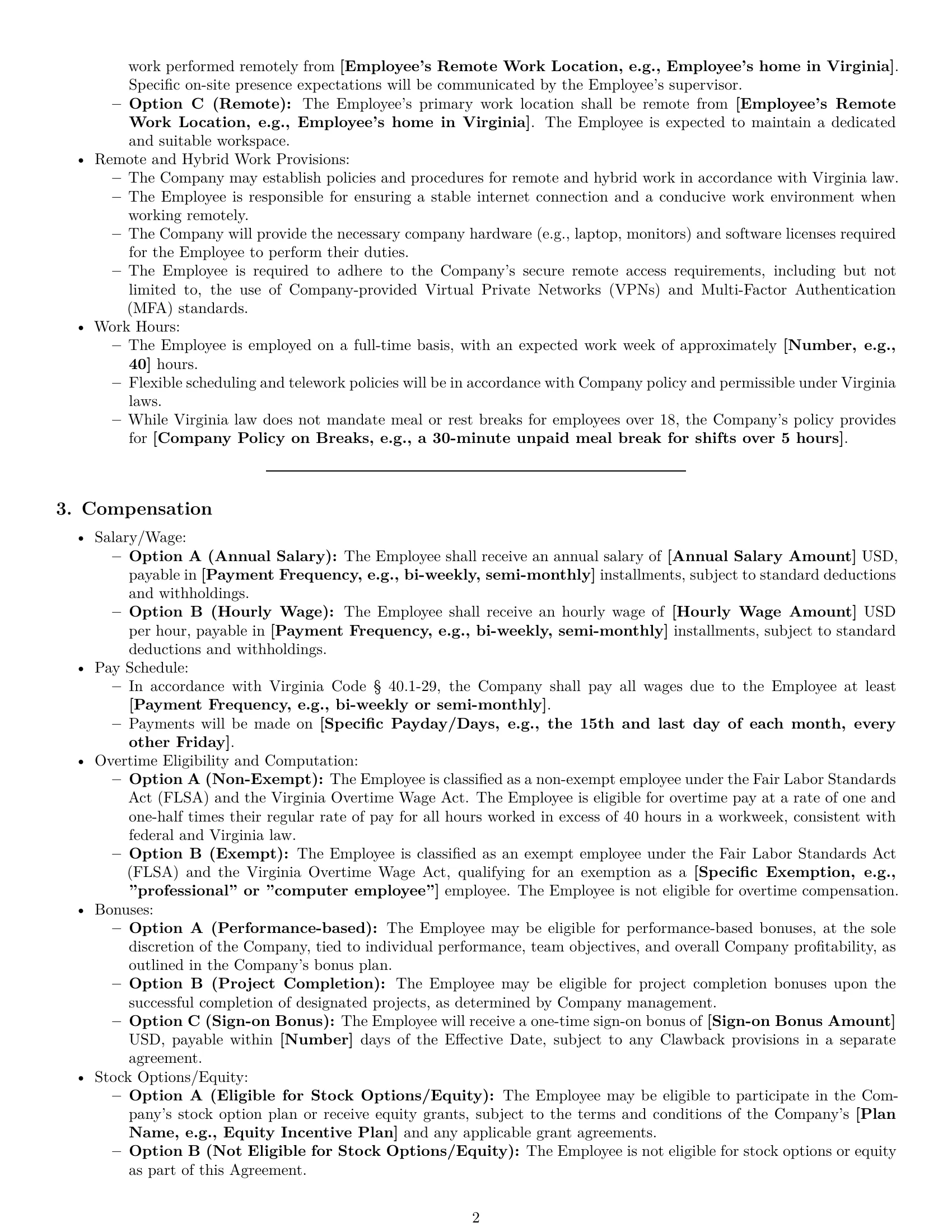 Preview page 2 of Pro Virginia software developer employment contract template