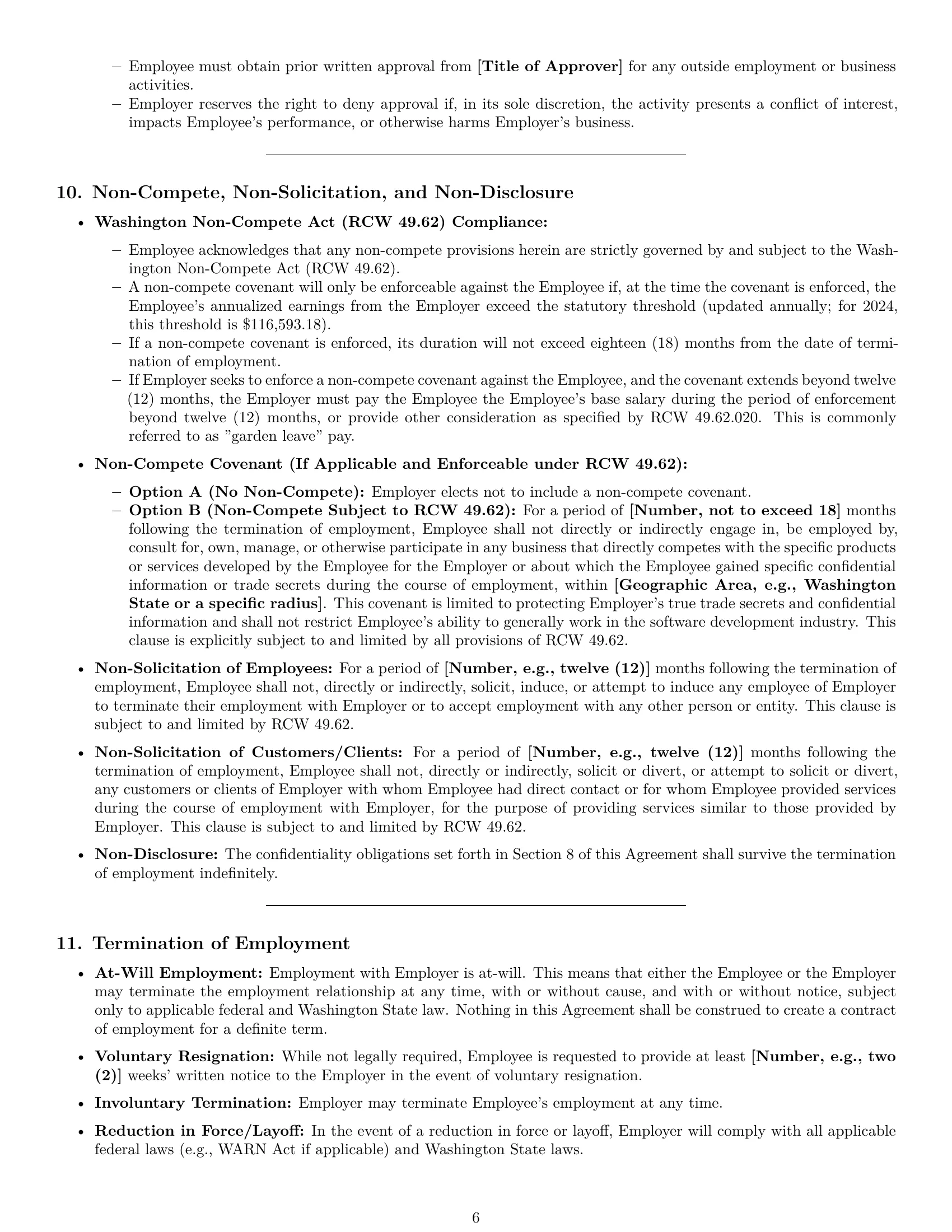 Preview page 6 of Pro Washington software developer employment contract template