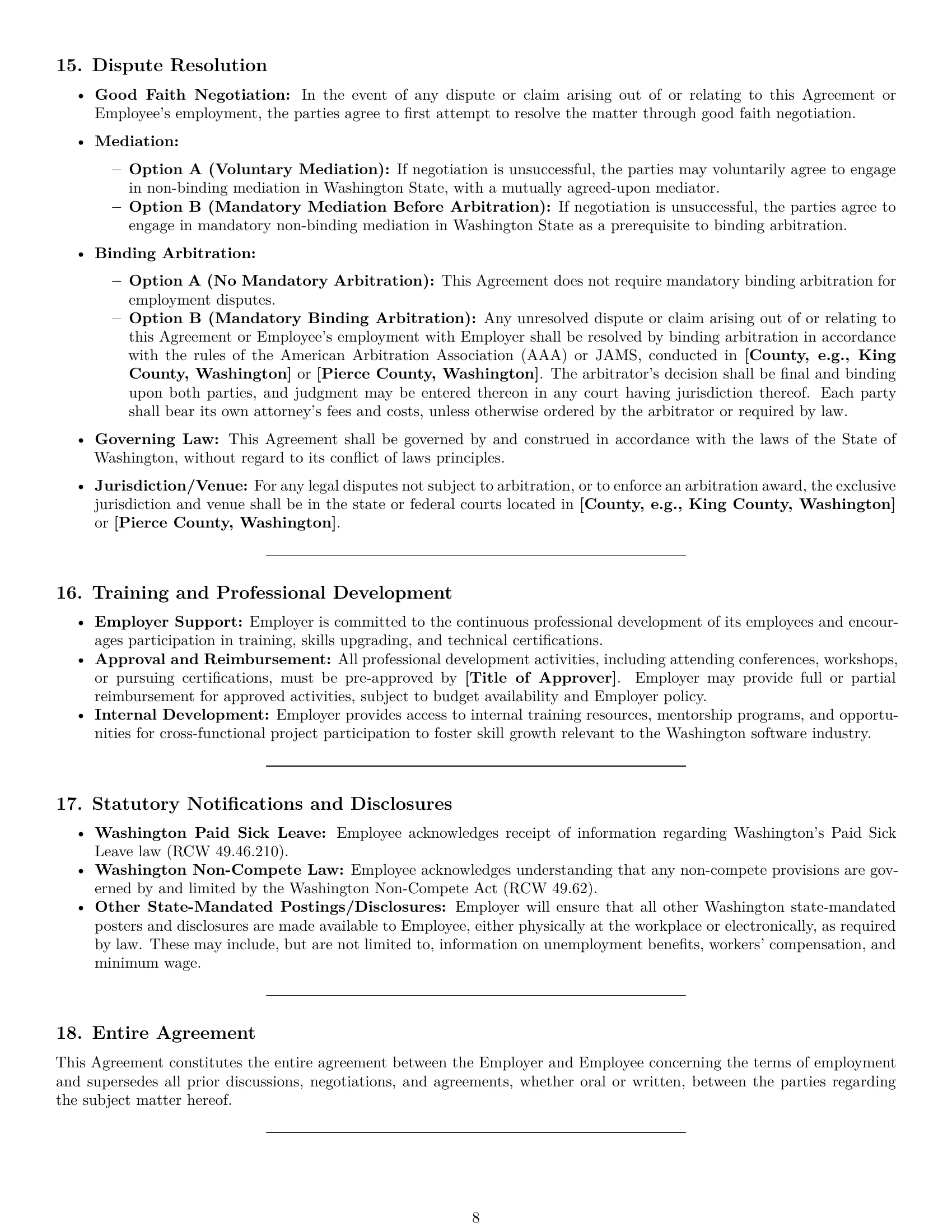 Preview page 8 of Pro Washington software developer employment contract template