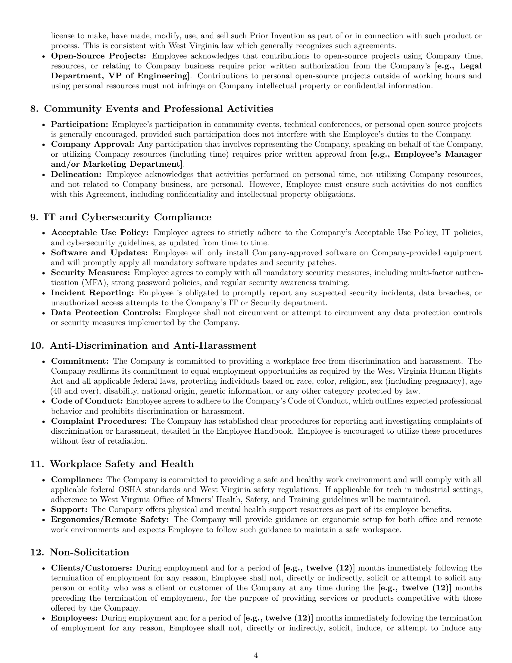 Preview page 4 of Pro West Virginia software developer employment contract template