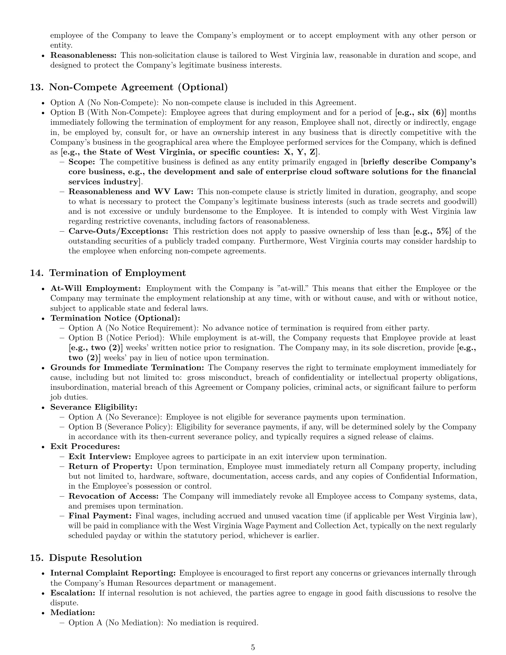 Preview page 5 of Pro West Virginia software developer employment contract template