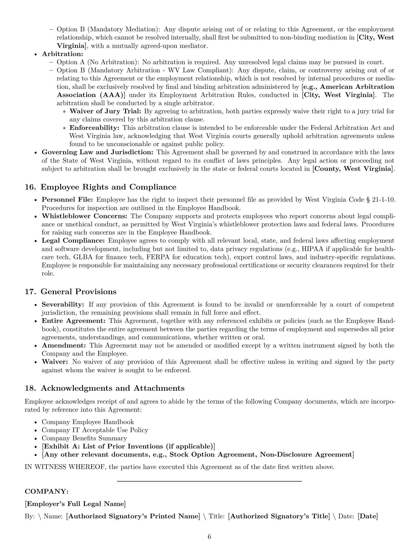 Preview page 6 of Pro West Virginia software developer employment contract template